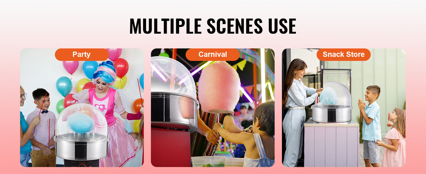 Electric Cotton Candy Machine 1000W Candy Floss Maker with Bowl