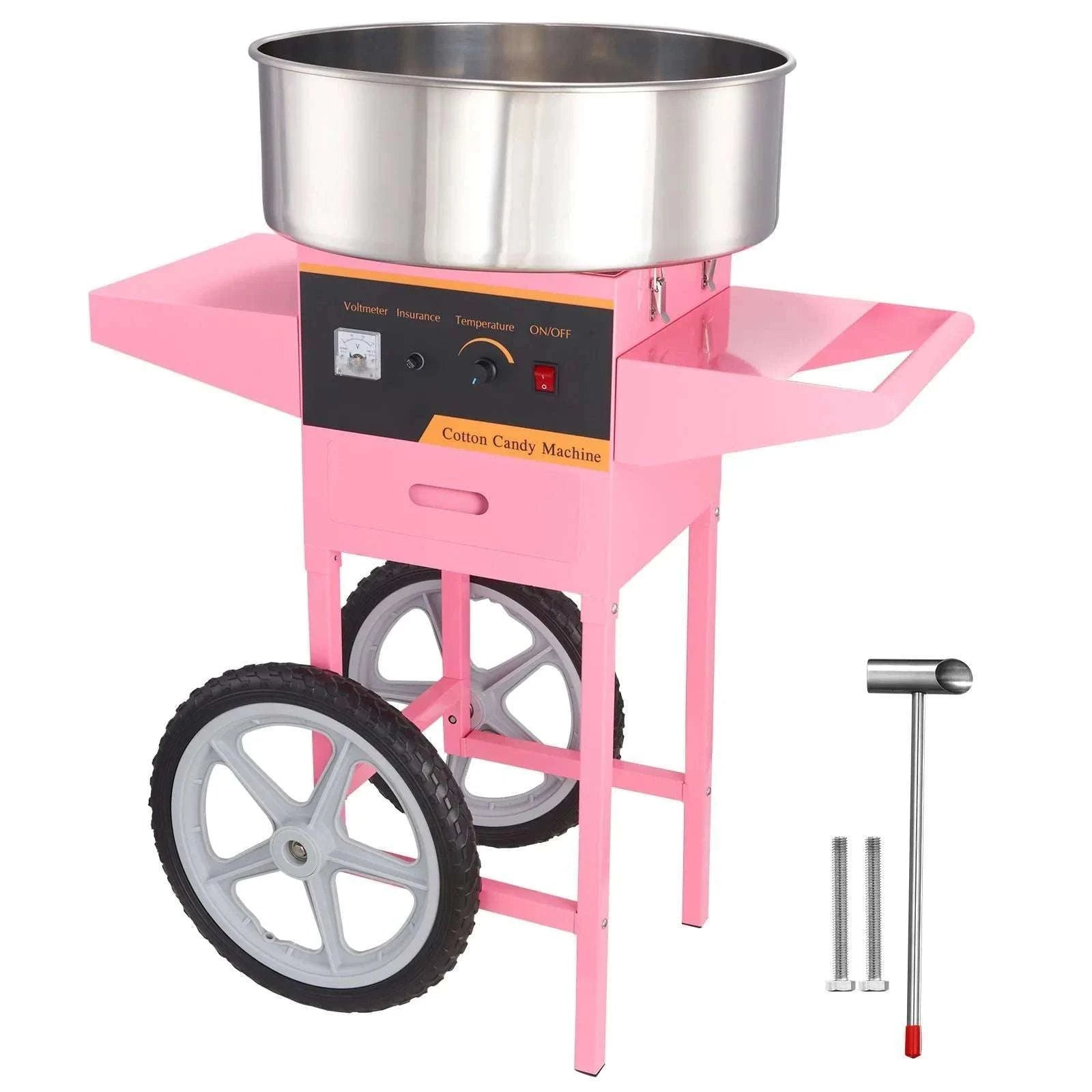 Commercial Cotton Candy Machine with Cart 1050W High Output Maker-pink with cart / United States