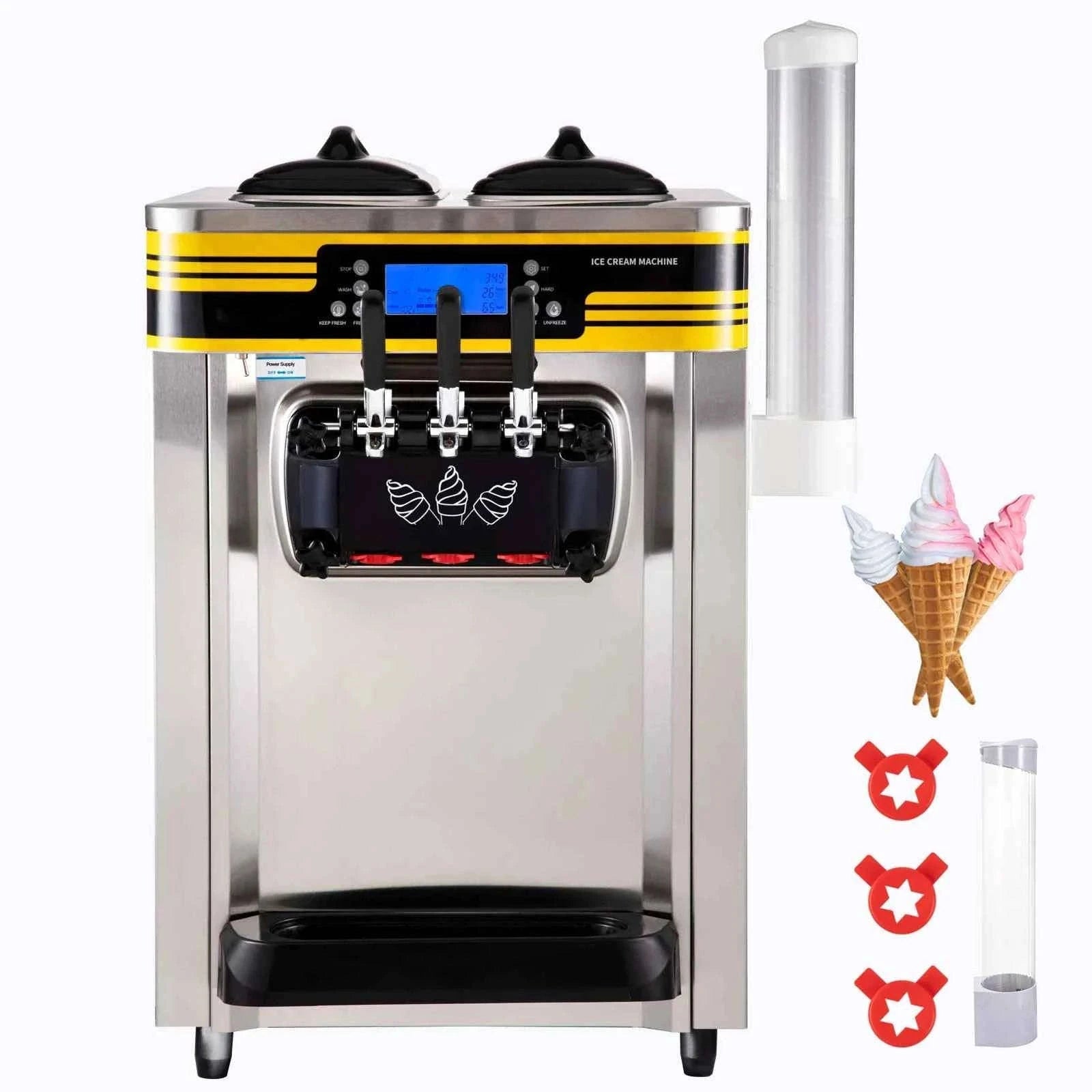 Commercial Countertop Soft Serve Ice Cream Machine 3 Flavors 22-30 L/H-United States