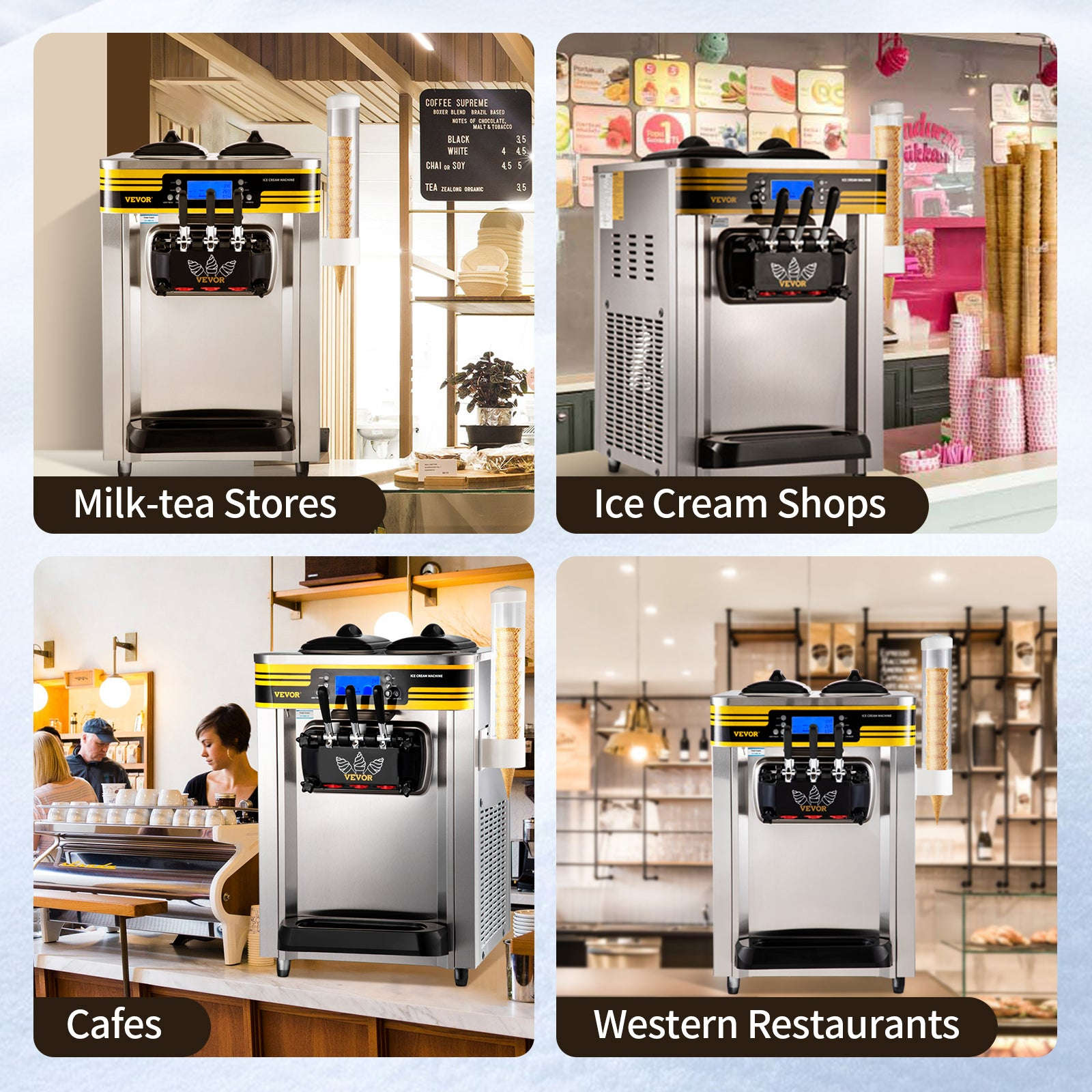 Commercial Countertop Soft Serve Ice Cream Machine 3 Flavors 22-30 L/H-United States