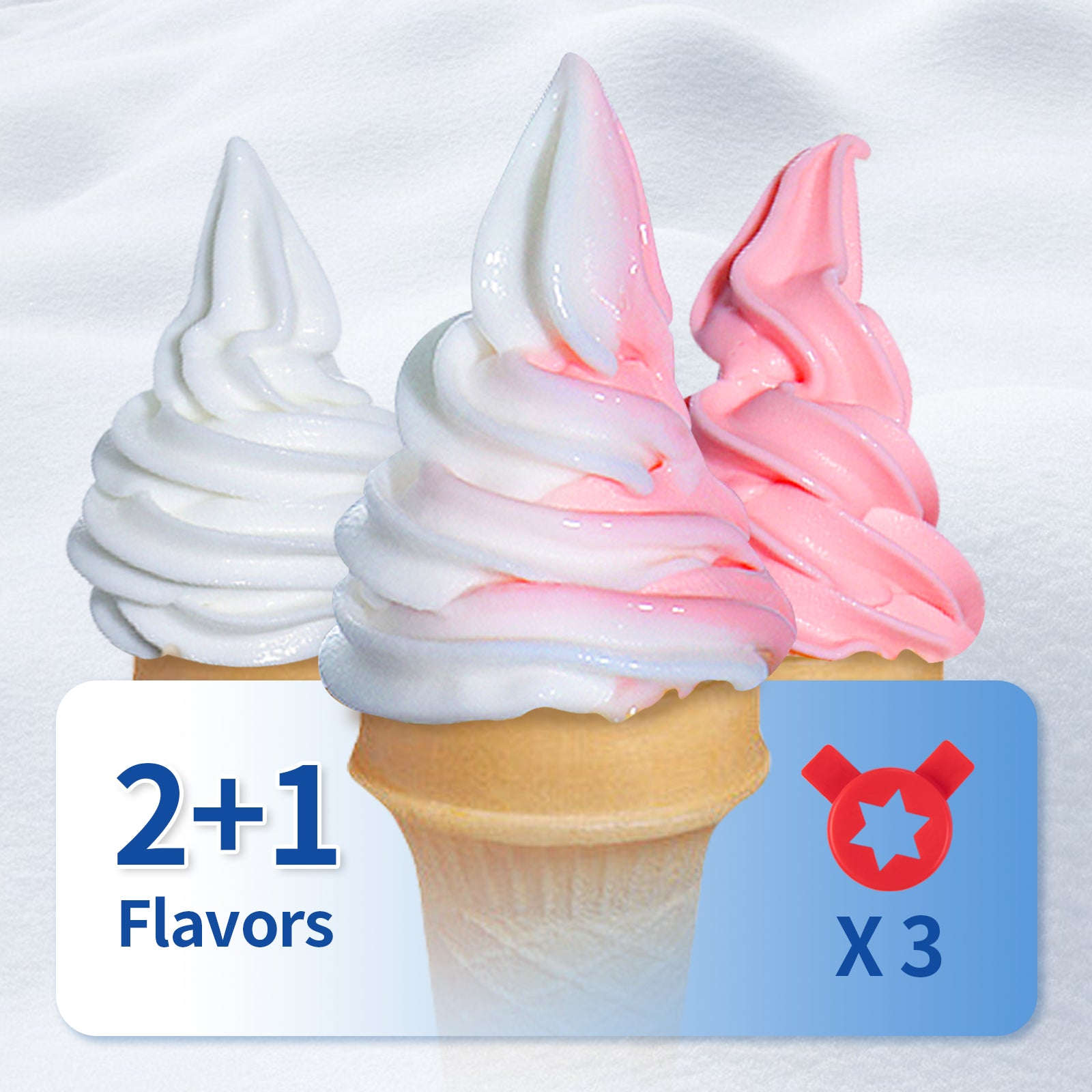Commercial Countertop Soft Serve Ice Cream Machine 3 Flavors 22-30 L/H-United States