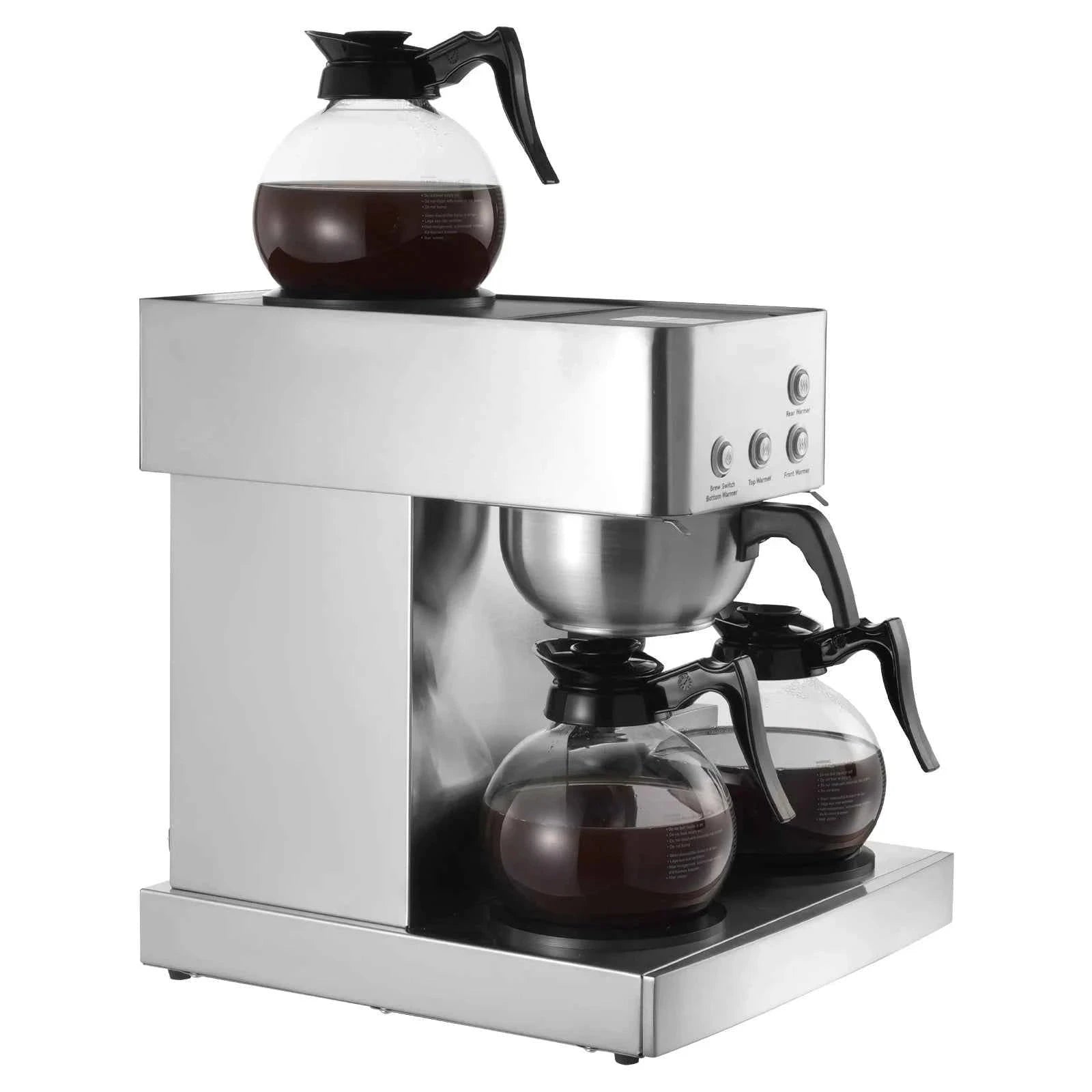 Commercial Drip Coffee Maker with Glass Carafes and Warming Plates-4 Warming Zones / United States