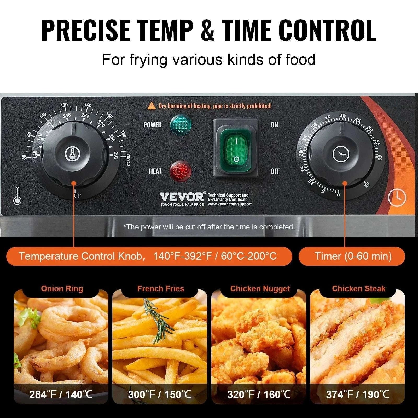 Commercial Electric Countertop Deep Fryer, Stainless Steel 9L-Basic type / United States