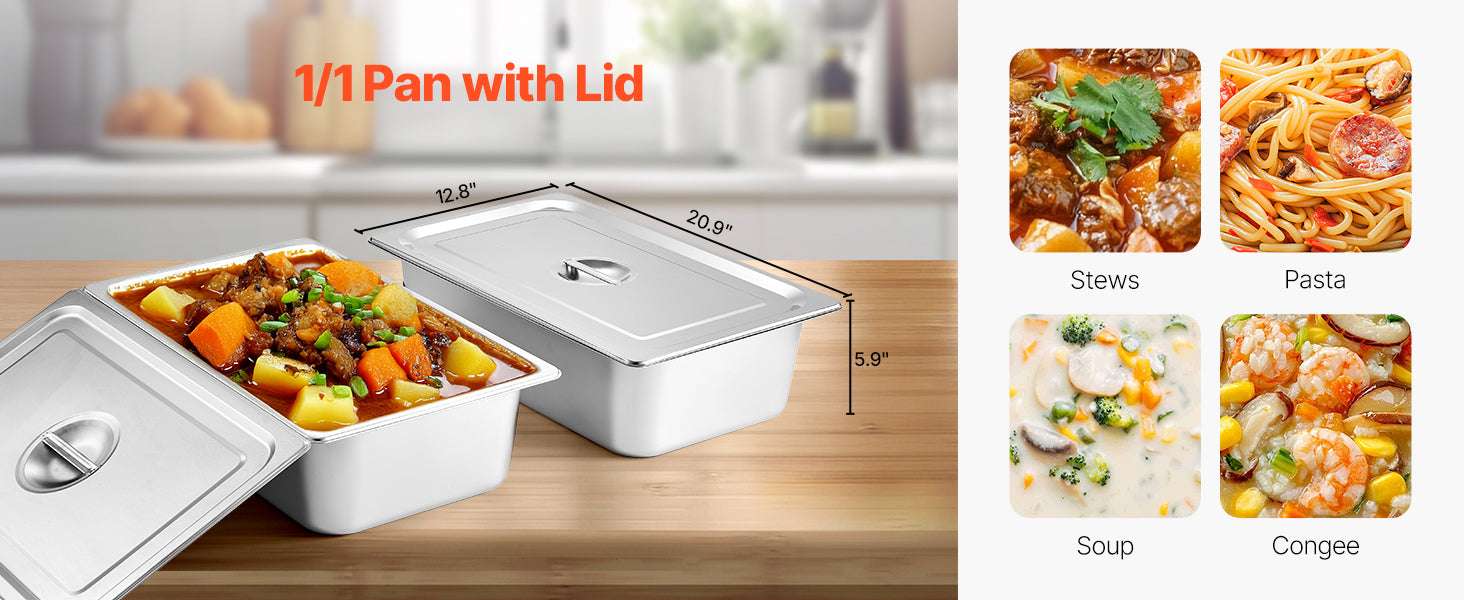 Commercial Electric Food Warmer Steam Table with 3-5 Pans-3 Pans / United States