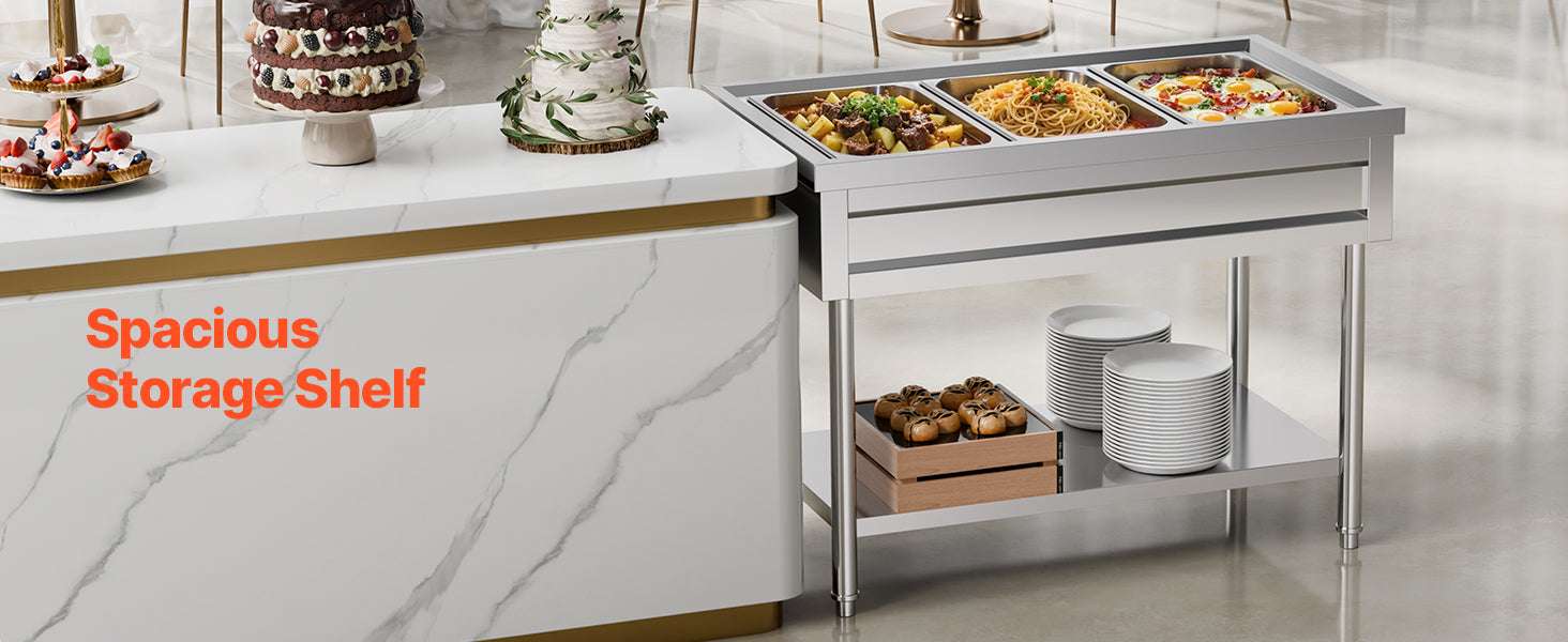 Commercial Electric Food Warmer Steam Table with 3-5 Pans-3 Pans / United States