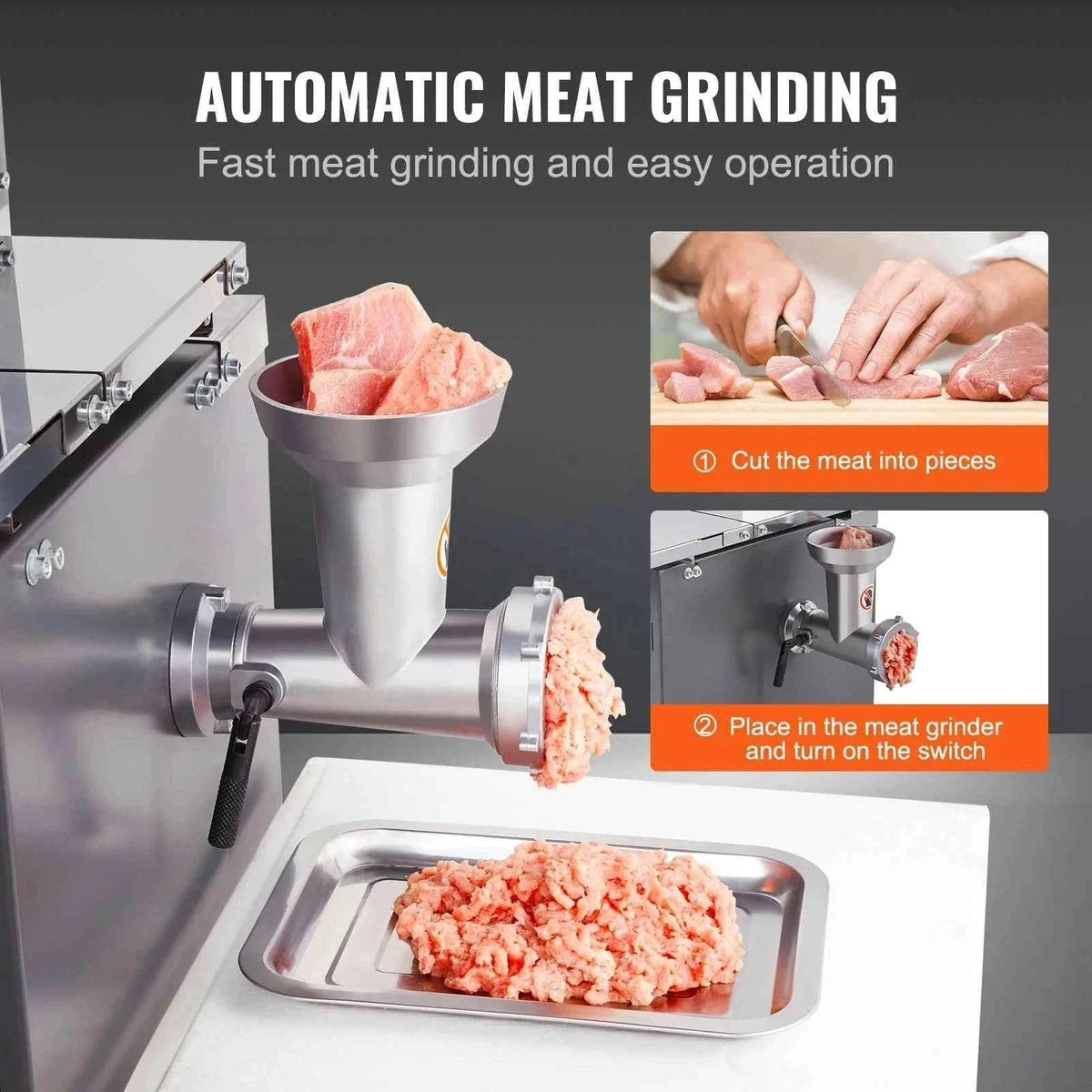Commercial Electric Meat Bandsaw for Frozen Meat and Bones-Stand 1500 W / United States