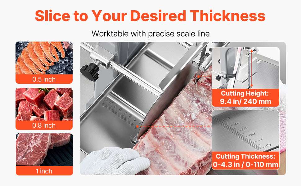 Commercial Electric Meat Bandsaw Stainless Steel Bone Saw 650W-1800W / spain