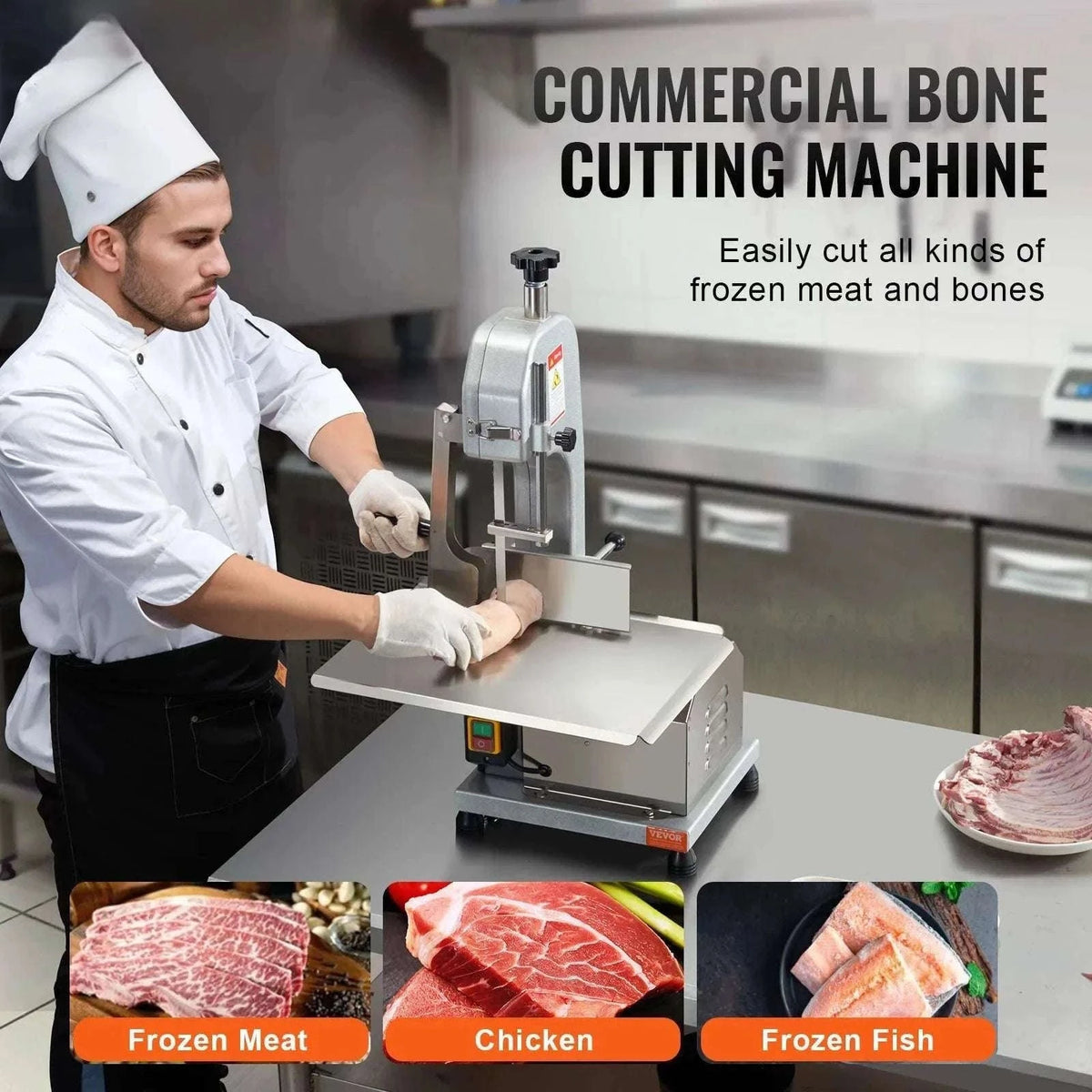 Commercial Electric Meat Bandsaw Stainless Steel Bone Saw 650W-1800W / spain