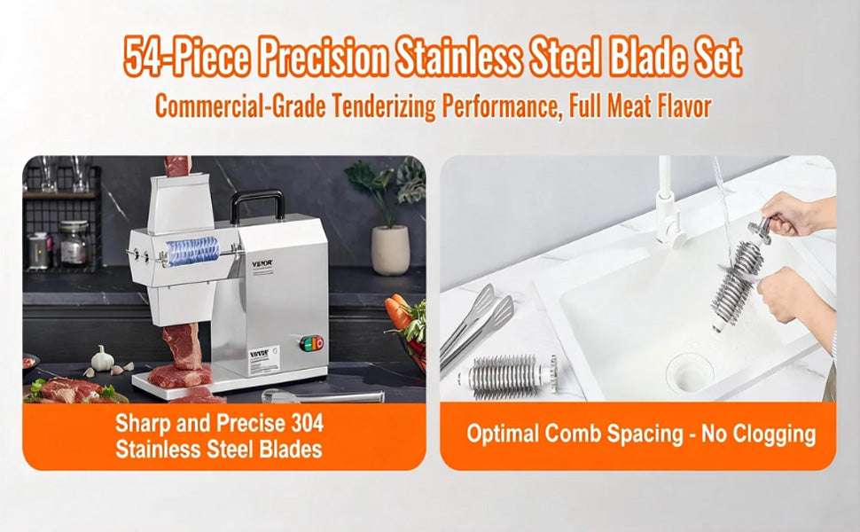 Commercial Electric Meat Tenderizer 54-Blade 450W Stainless Steel-17 inch 450 W / United States