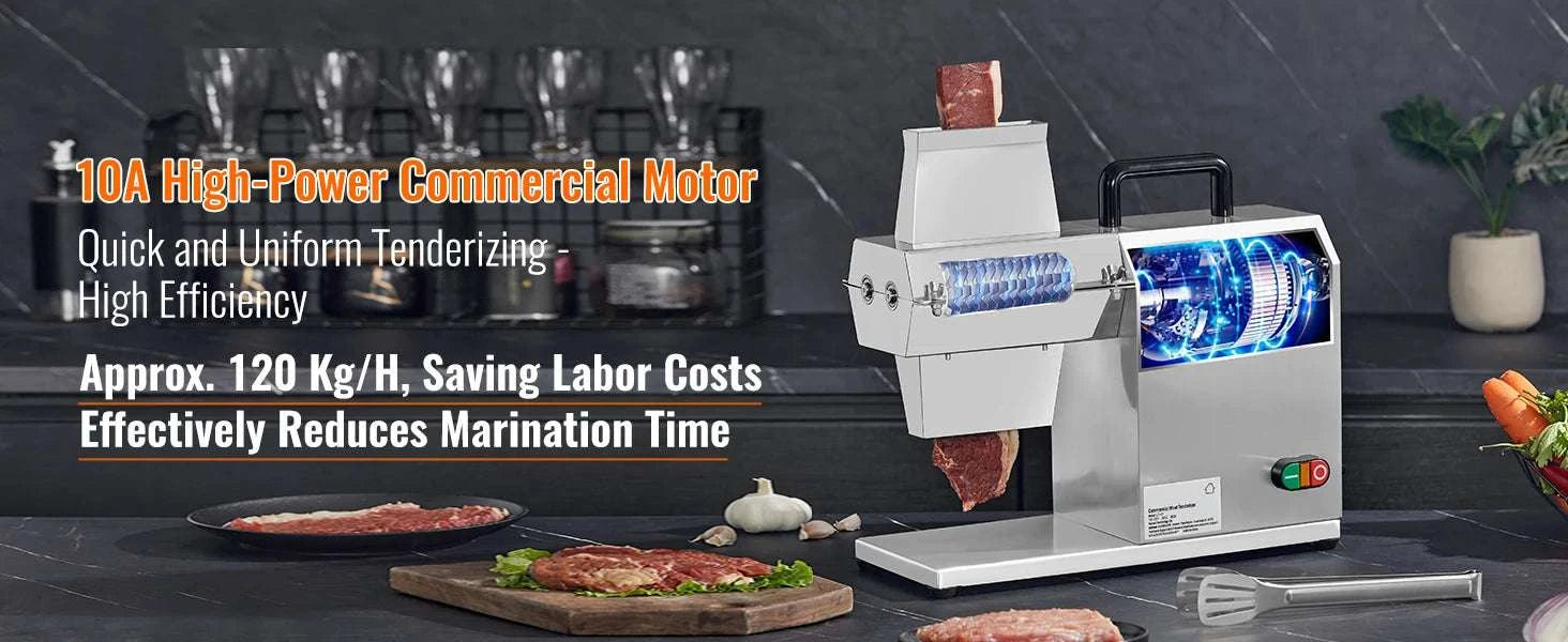 Commercial Electric Meat Tenderizer 54-Blade 450W Stainless Steel-17 inch 450 W / United States