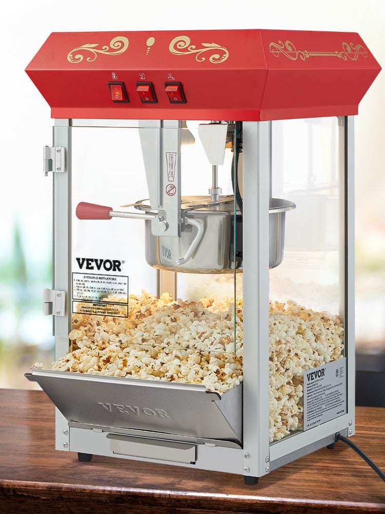 Commercial Electric Popcorn Machine 8/12 Oz High Yield Countertop-8 Oz Countertop / United States