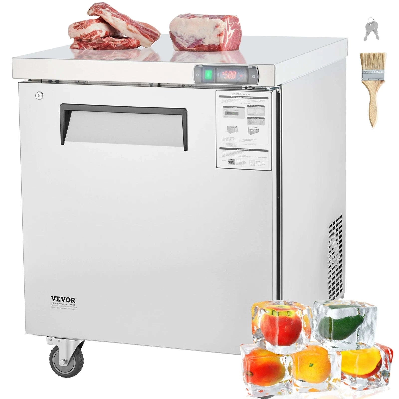Commercial Frozen Prep Table 7.4 Cu. Ft Stainless Steel-7.4 Cu.Ft 28 inch / United States