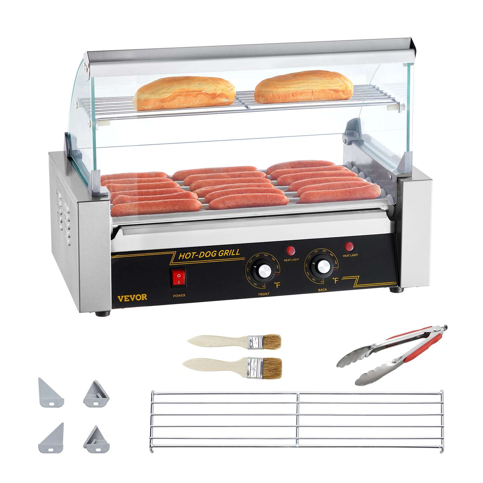 Commercial Hot Dog Roller Grill – 5, 7 or 11 Rollers for Fast Even Cooking-5 Rod / United States
