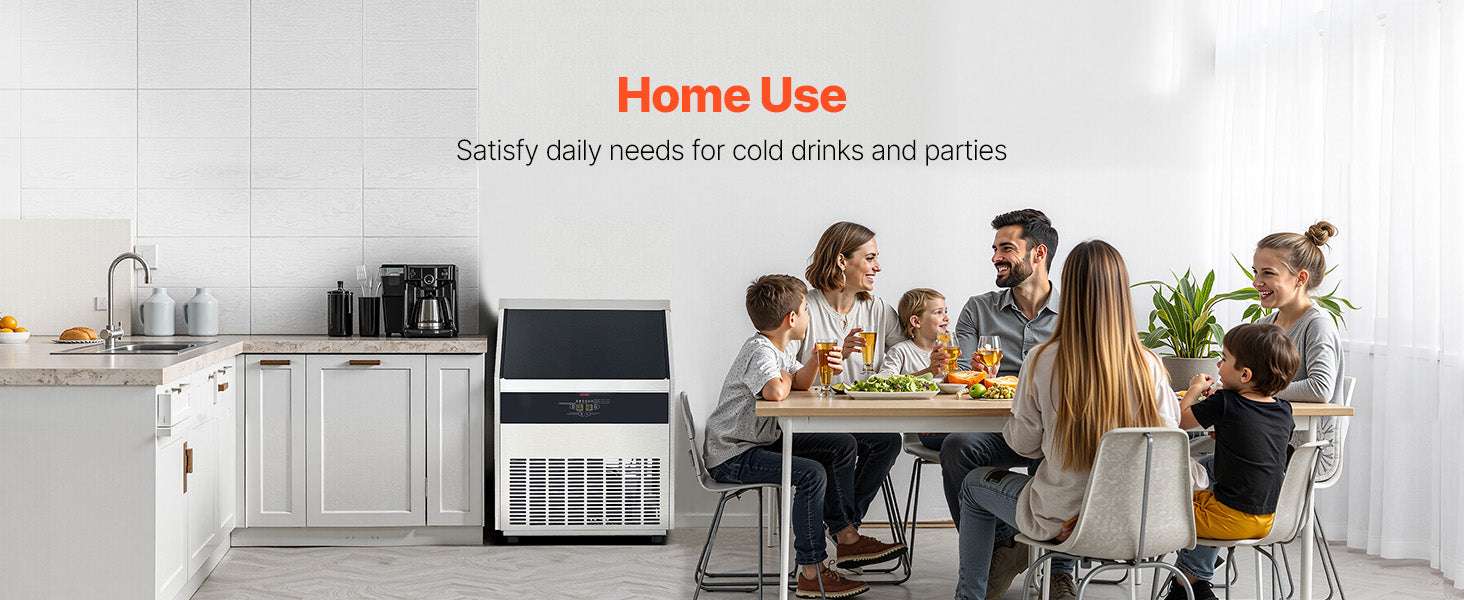 Commercial Ice Maker 300lbs/Day with 88lb Storage & Self-Clean-United States