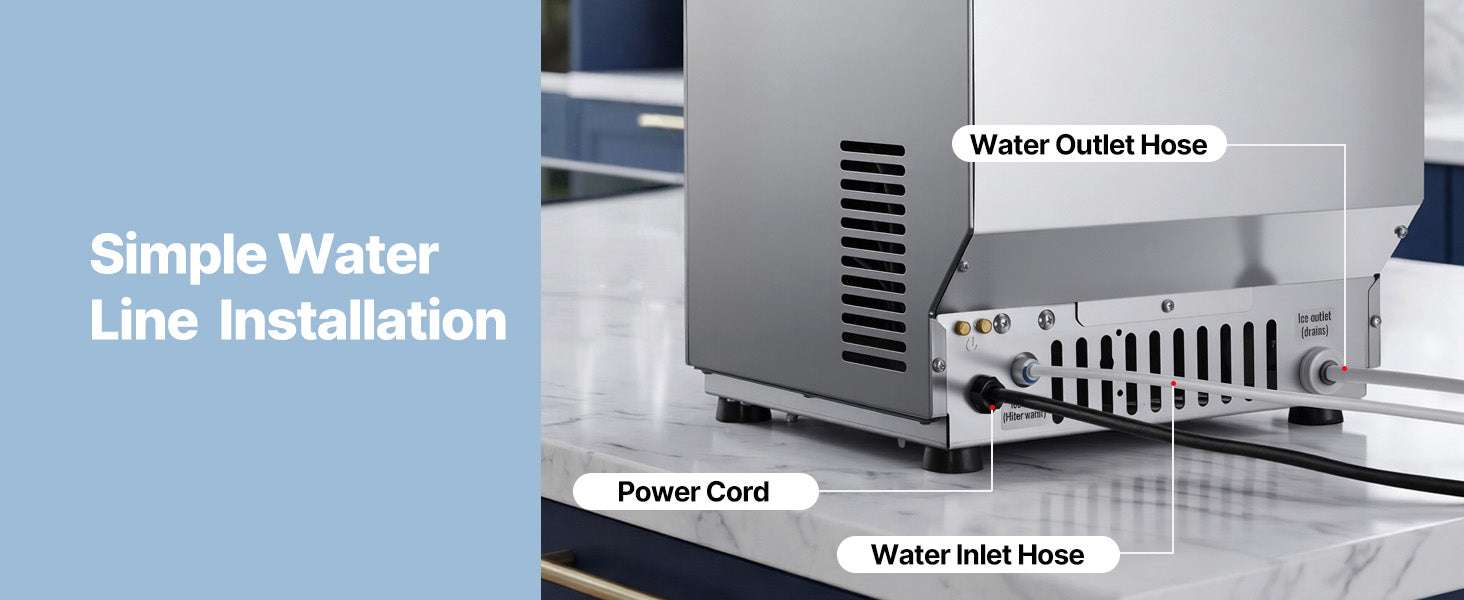 Commercial Ice Maker 80lbs/24h with LED Display & Self-Cleaning-130lbs per 24H / United States