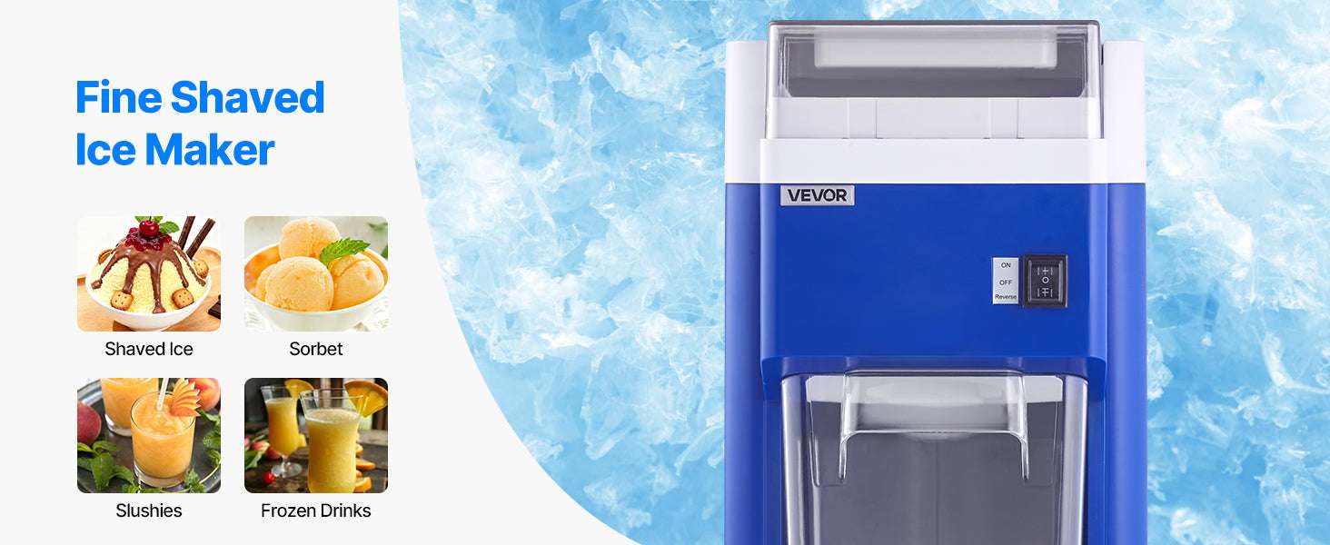 Commercial Ice Shaver Machine 1.8L Electric Snow Cone Maker-blue / United States