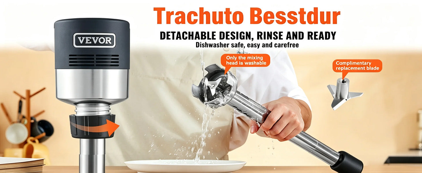Batidora de inmersión comercial de 16" 750W Mezclador de mano de alta resistencia
