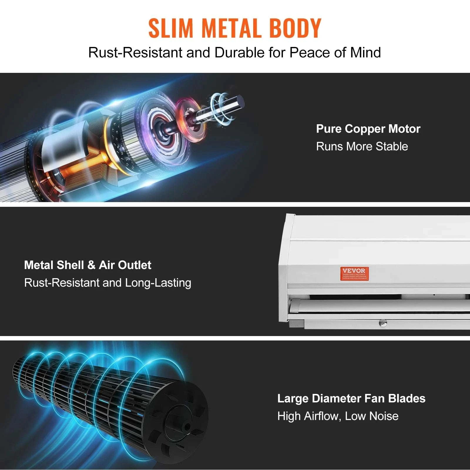 Commercial Indoor Air Curtain with 2 Speeds for Doorways-36in cross-flow / United States