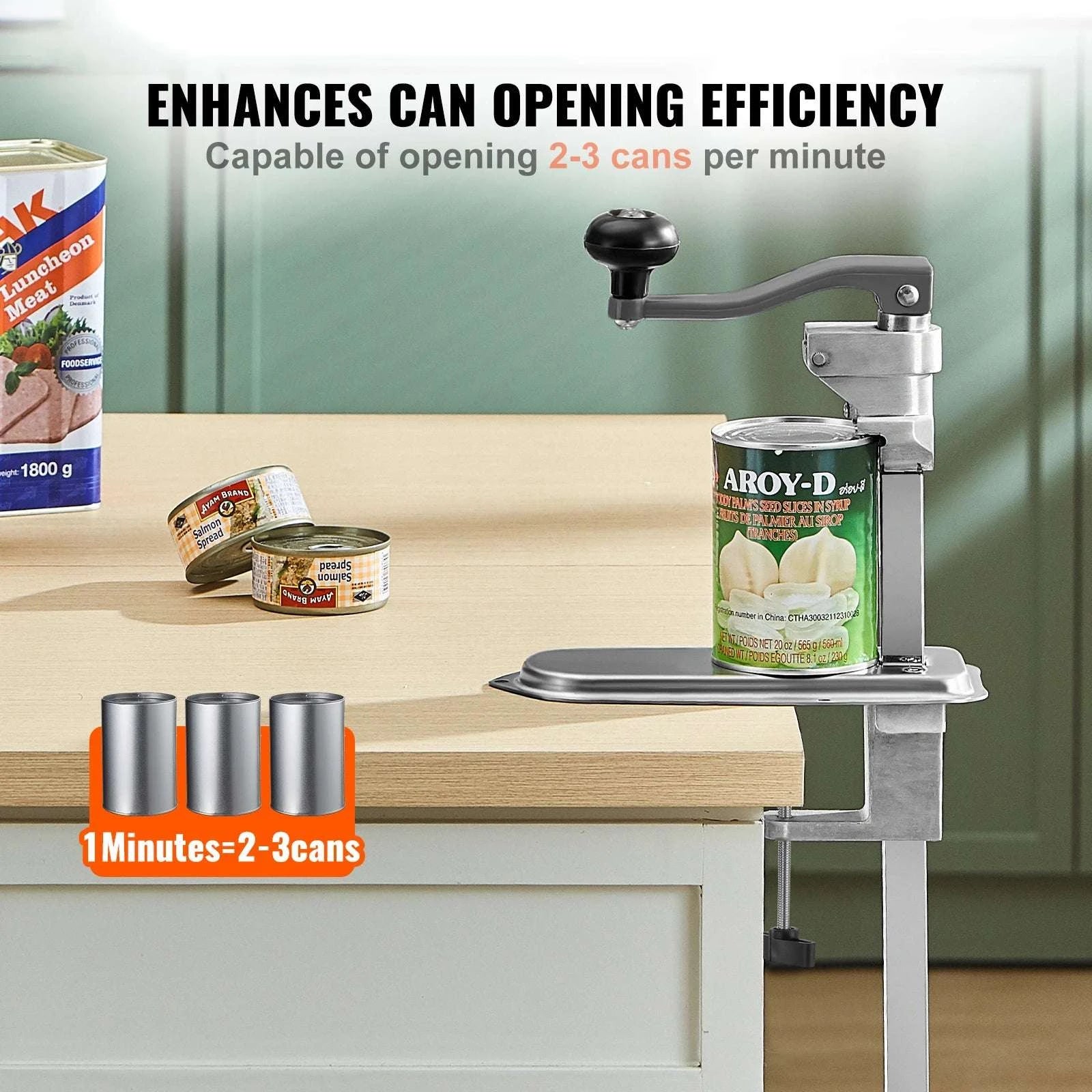 Commercial Manual Can Opener with Table Clamp & Adjustable Height-40cm / United States