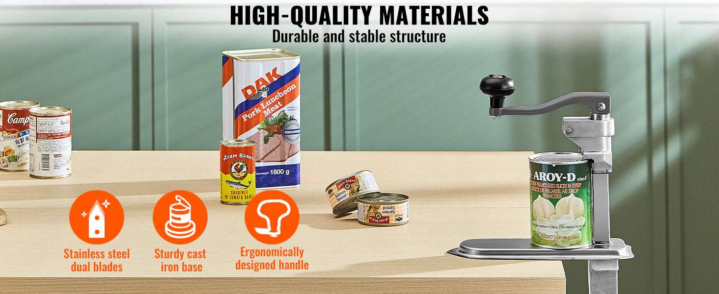 Commercial Manual Can Opener with Table Clamp & Adjustable Height-40cm / United States