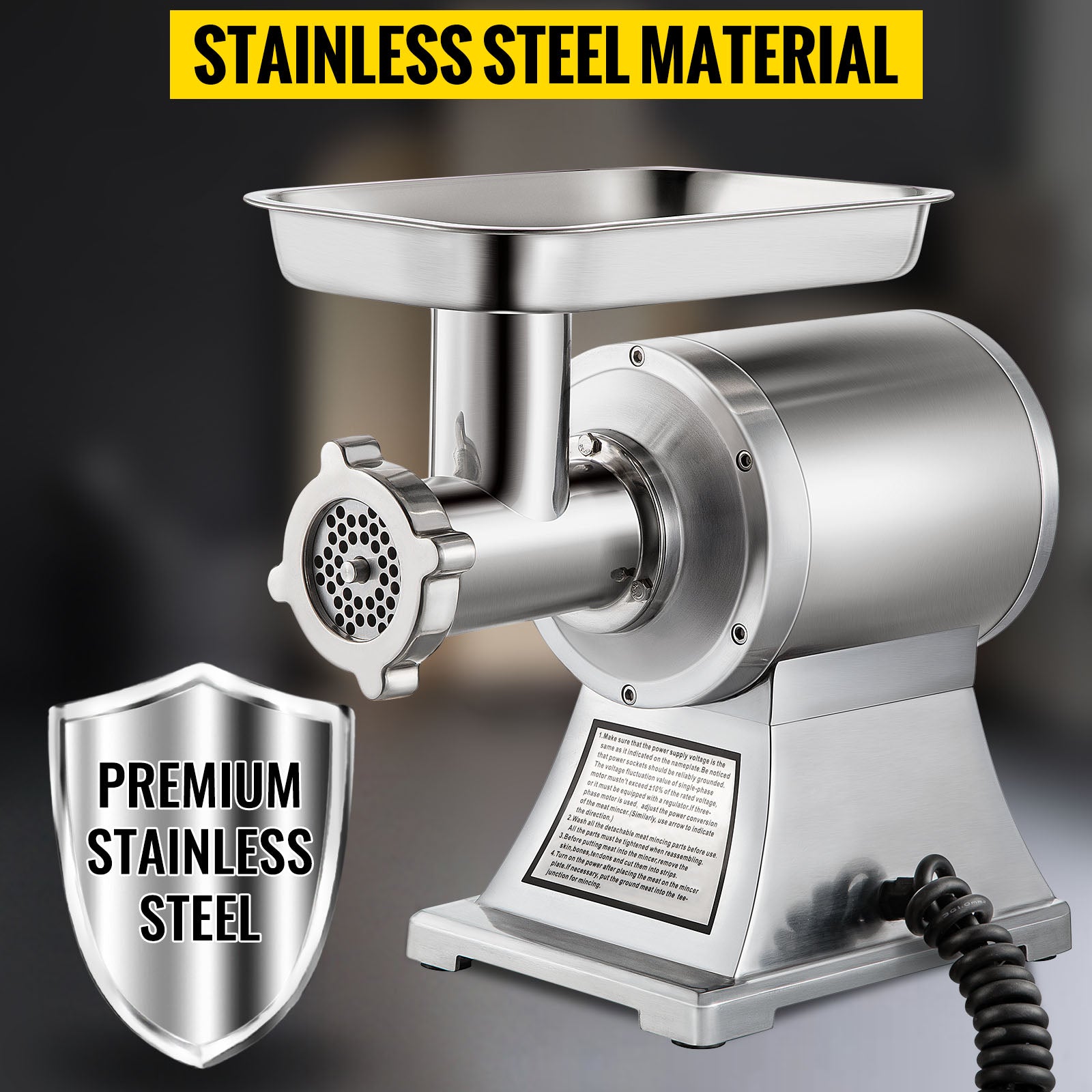 Electric Meat Grinder 550 lbs/h Stainless Steel Mincer