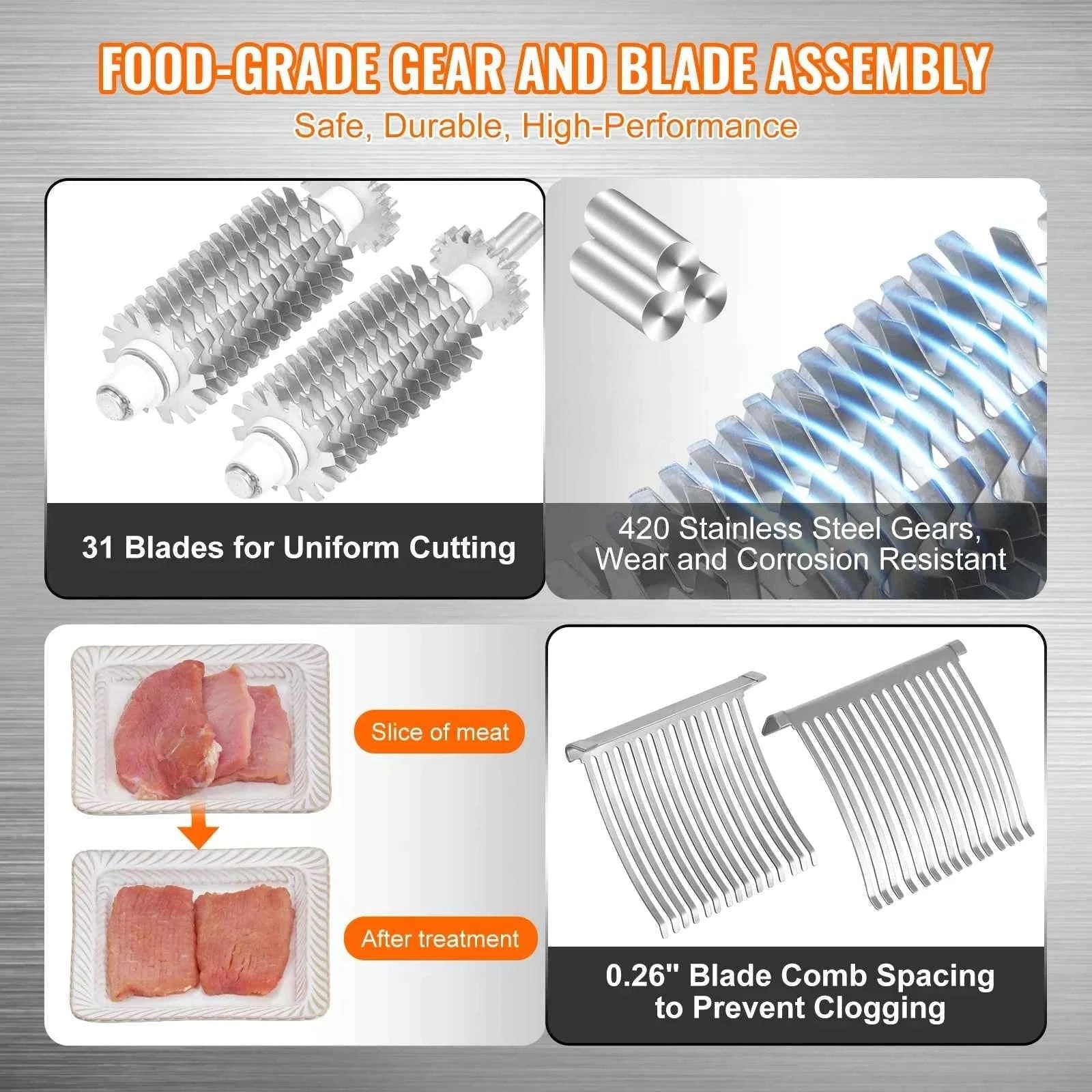 Commercial Meat Tenderizer Heavy Duty Stainless Steel Manual Kitchen Machine-Canada