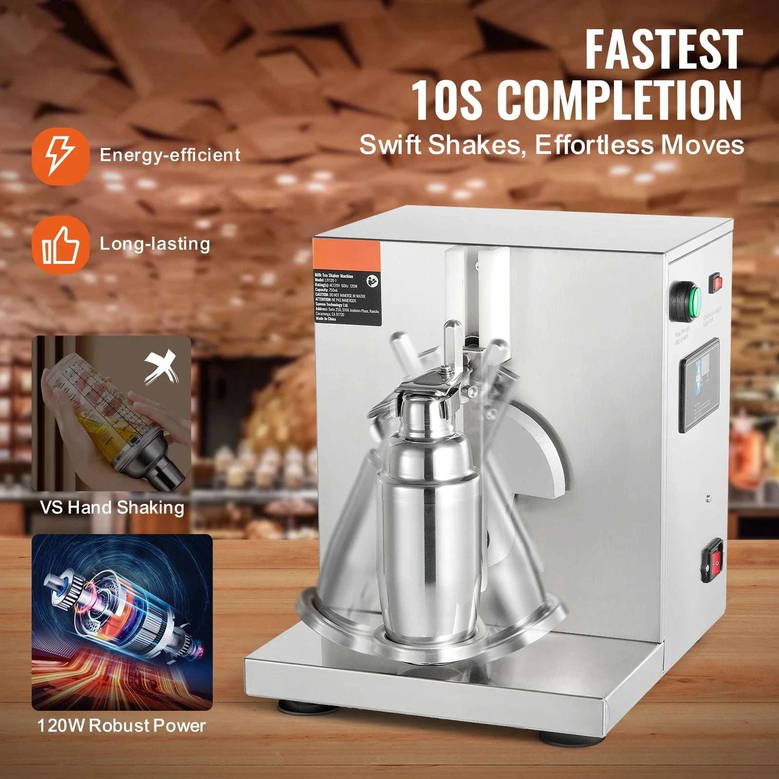 Commercial Milkshake & Milk Tea Shaker Machine 120W Single Head-US 110V