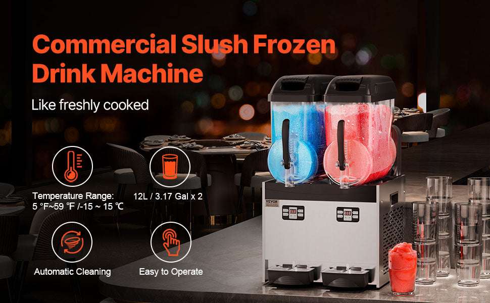Commercial Slushy Machine 1–3 Tanks 3–36L Frozen Drink Maker-1 x 4L Tank / CZECH REPUBLIC