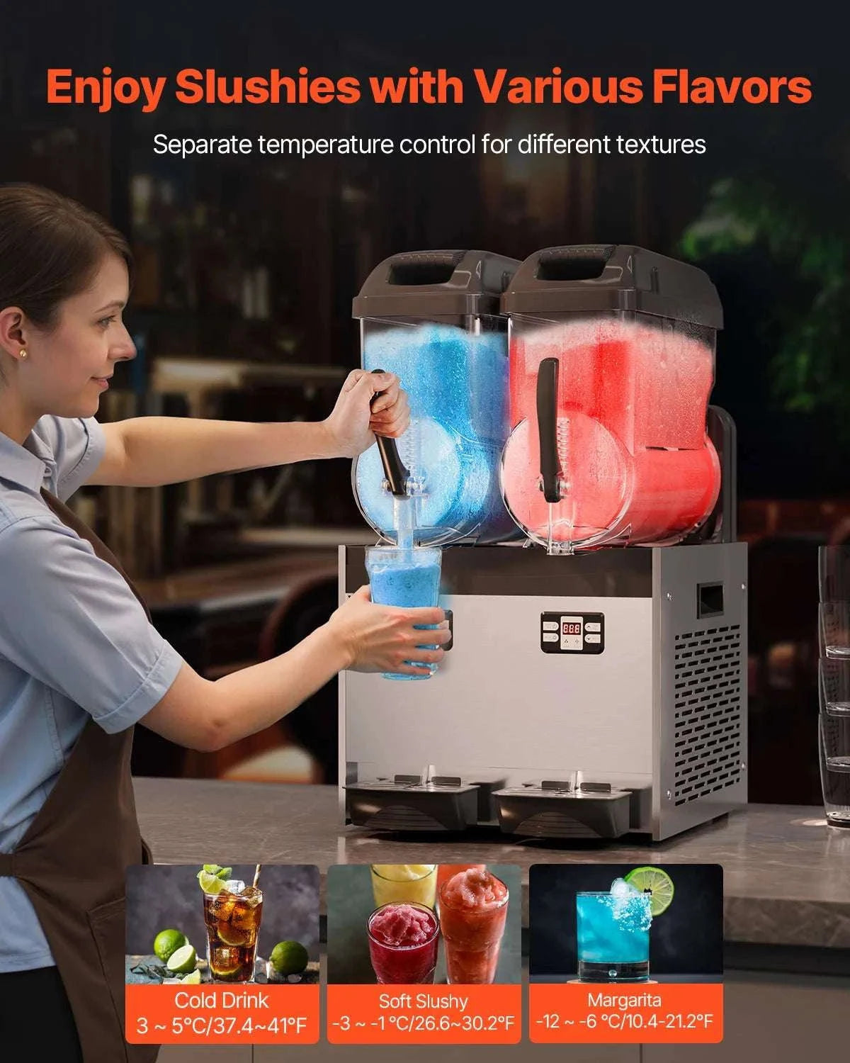 Commercial Slushy Machine 1–3 Tanks 3–36L Frozen Drink Maker-1 x 4L Tank / CZECH REPUBLIC