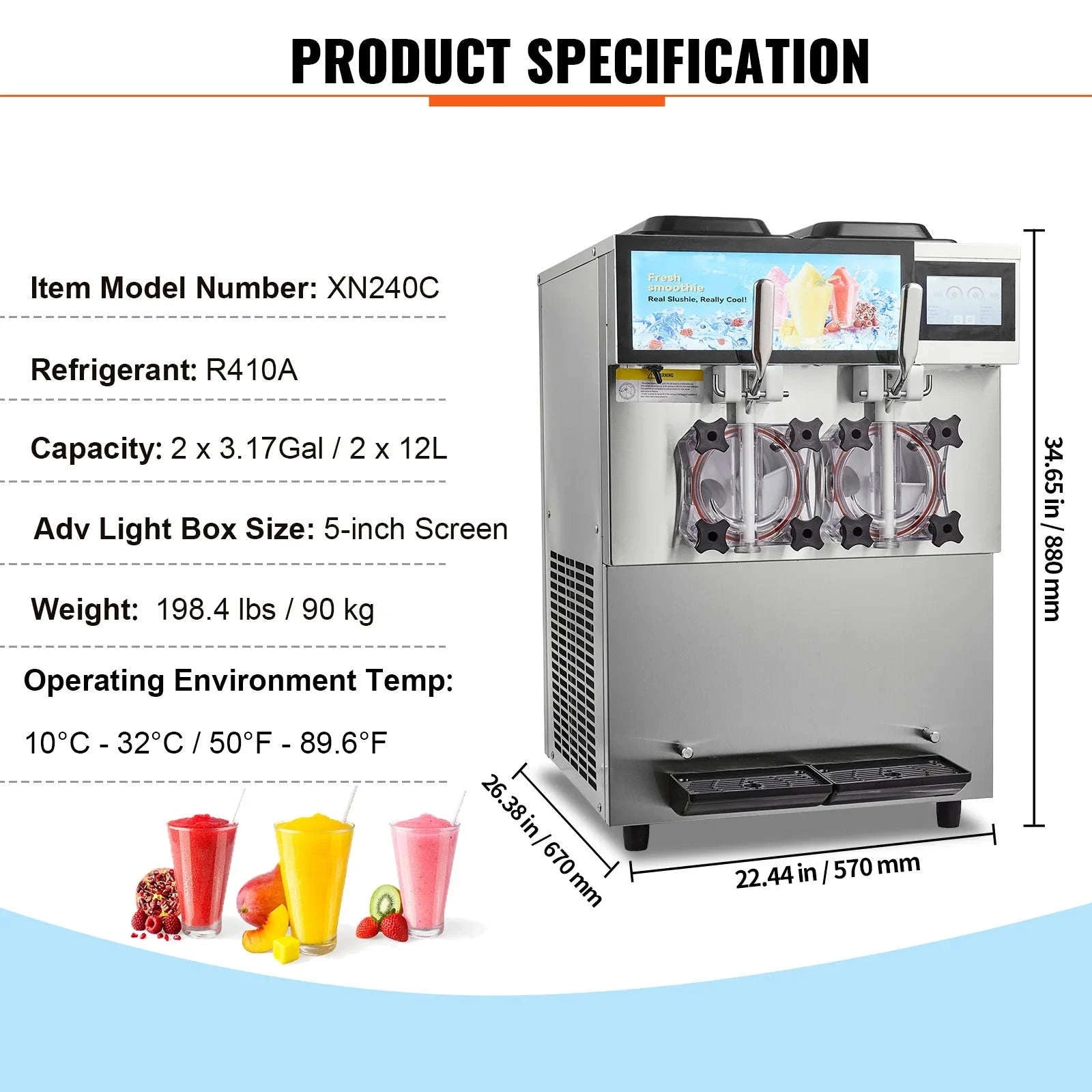 Commercial Slushy Machine 24L Double Tank Frozen Drink Maker-light green / United States