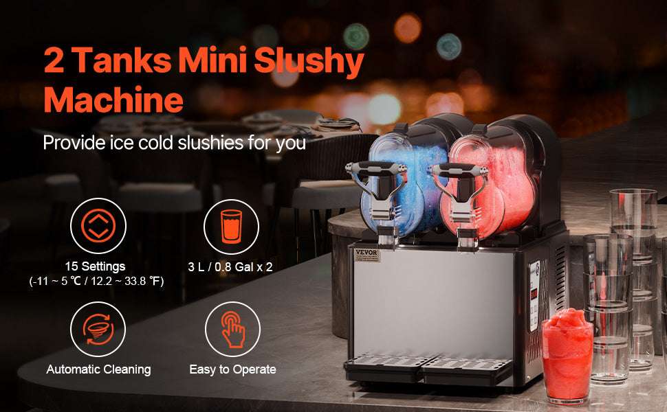 Commercial Slushy Machine with Dual 3L Tanks & Temperature Control-2 X 3L / United States
