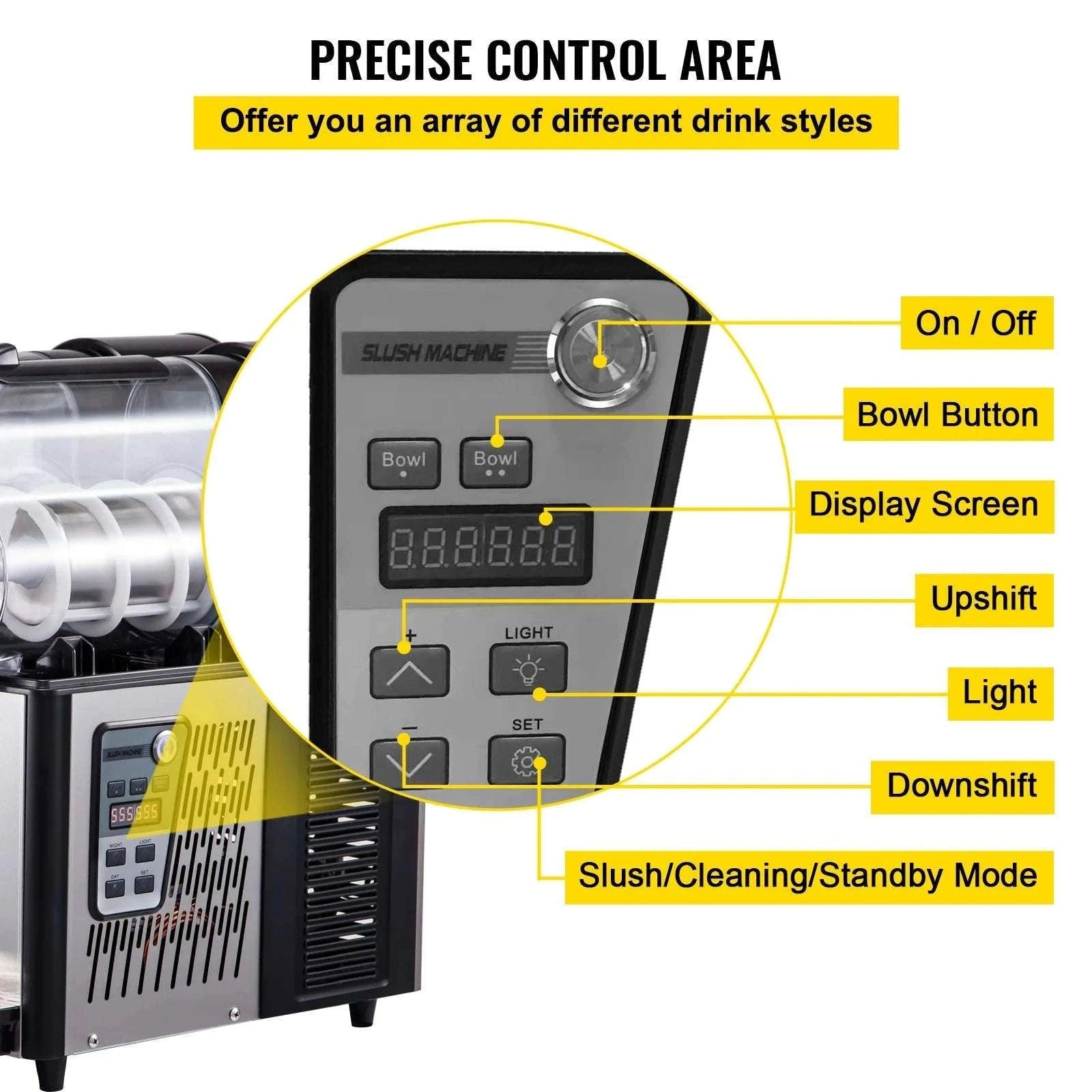 Commercial Slushy Machine with Dual 3L Tanks & Temperature Control-2 X 3L / United States
