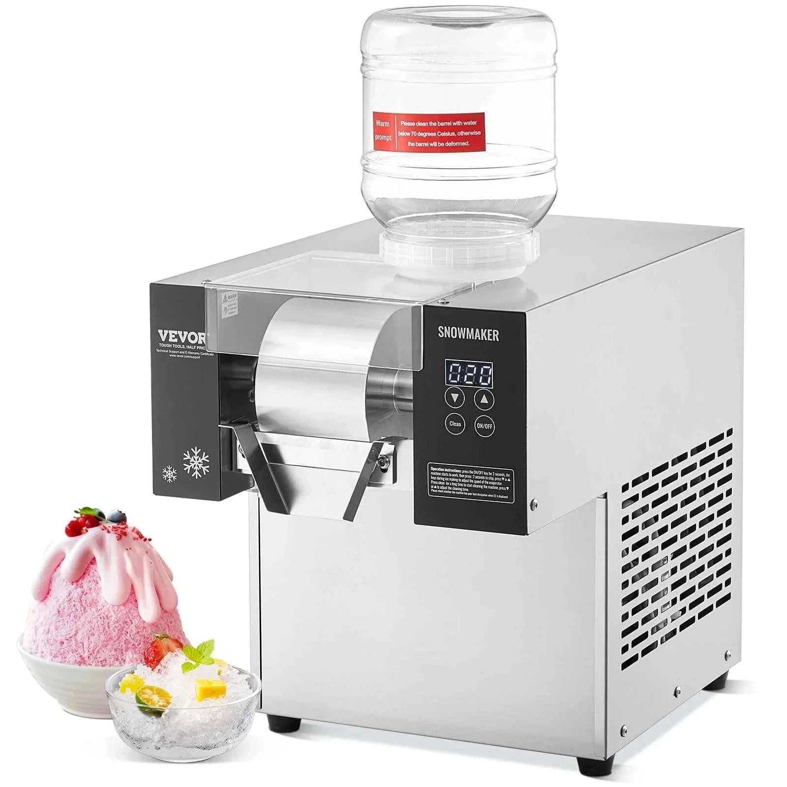 Commercial Snowflake Ice Machine Stainless Steel Air-Cooled System-360W / United States