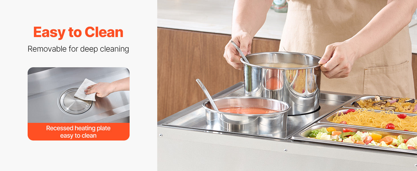 Electric Soup Warmer Bain Marie 1500W with Pots & Pans Set