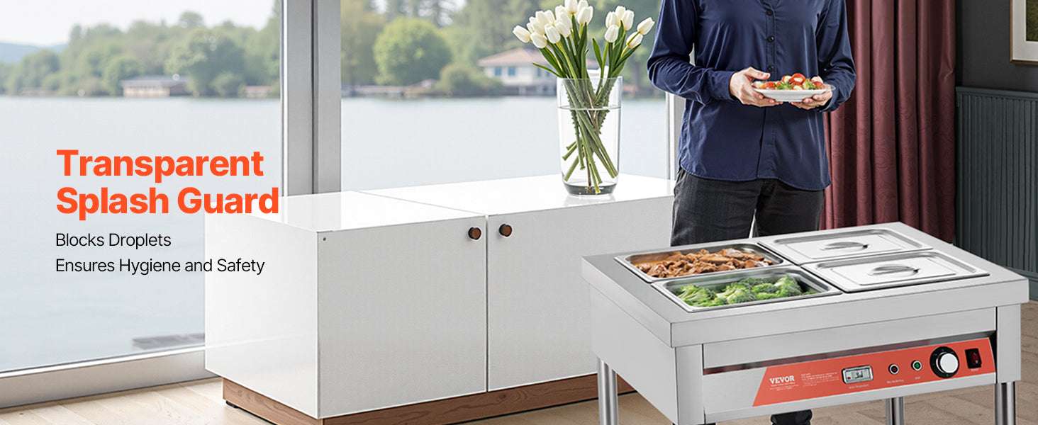 Commercial Stainless Steel Electric Food Warmer Steam Table-4 Pans / United States