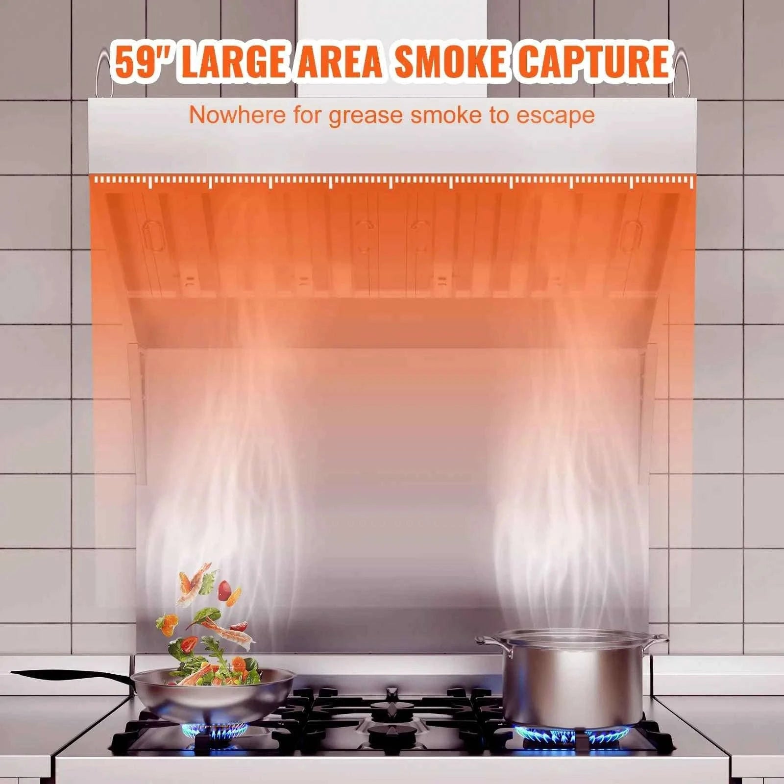 Commercial Stainless Steel Exhaust Hood Under Cabinet Range Hood-6FT 0.5HP / United States