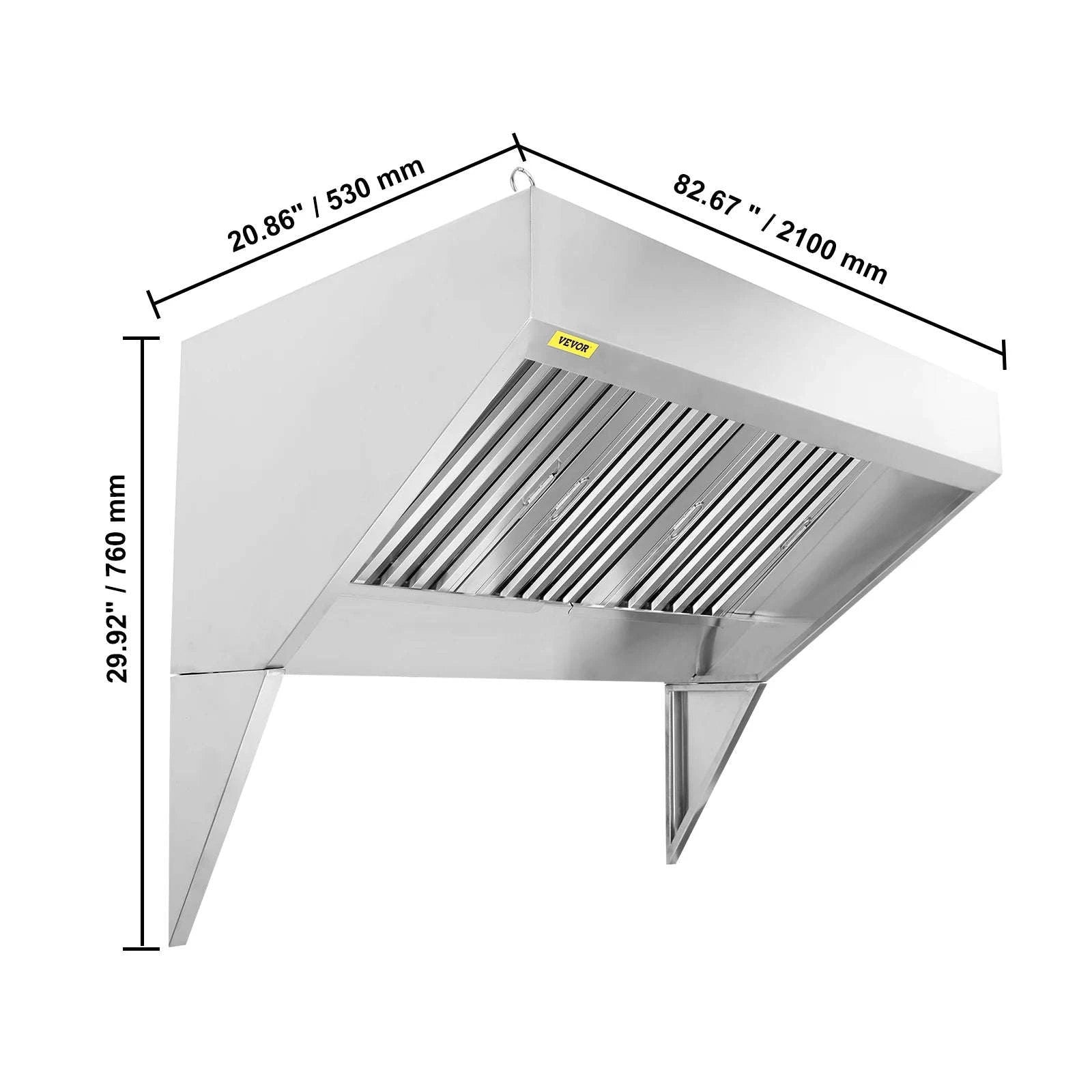 Commercial Stainless Steel Exhaust Hood Under Cabinet Range Hood-6FT 0.5HP / United States