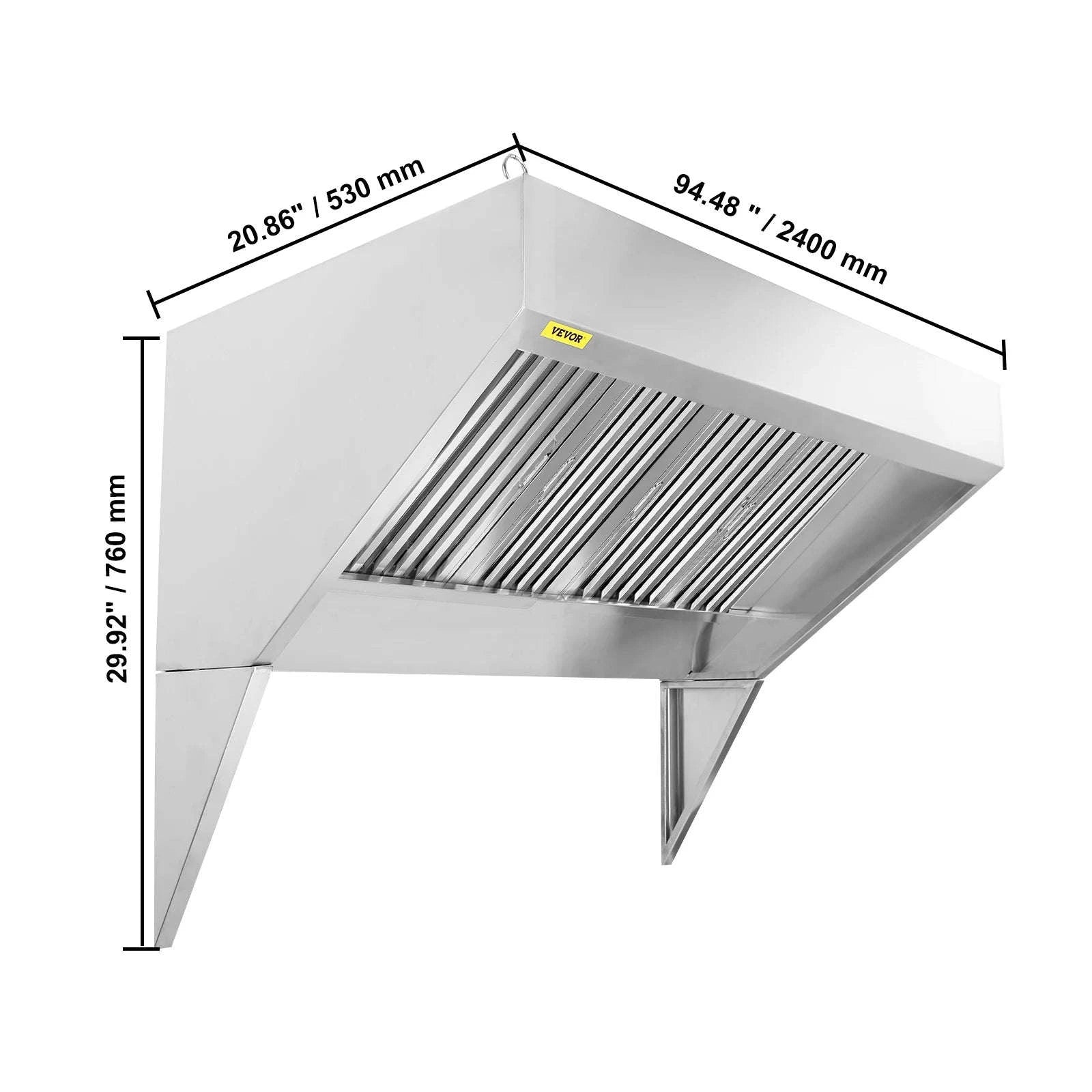 Commercial Stainless Steel Exhaust Hood Under Cabinet Range Hood-6FT 0.5HP / United States