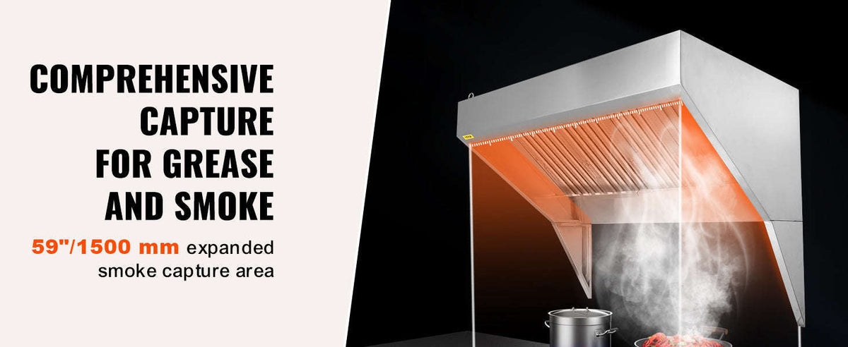 Commercial Stainless Steel Exhaust Hood Under Cabinet Range Hood-6FT 0.5HP / United States