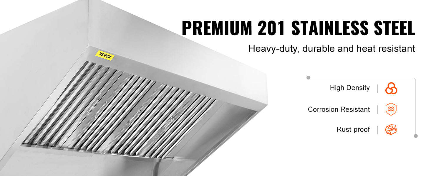 Commercial Stainless Steel Exhaust Hood Under Cabinet Range Hood-6FT 0.5HP / United States