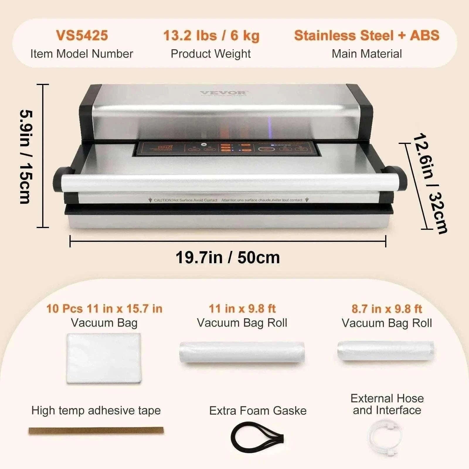 Commercial Vacuum Sealer Machine with Cutter & Bag Storage-30 x 3mm / United States