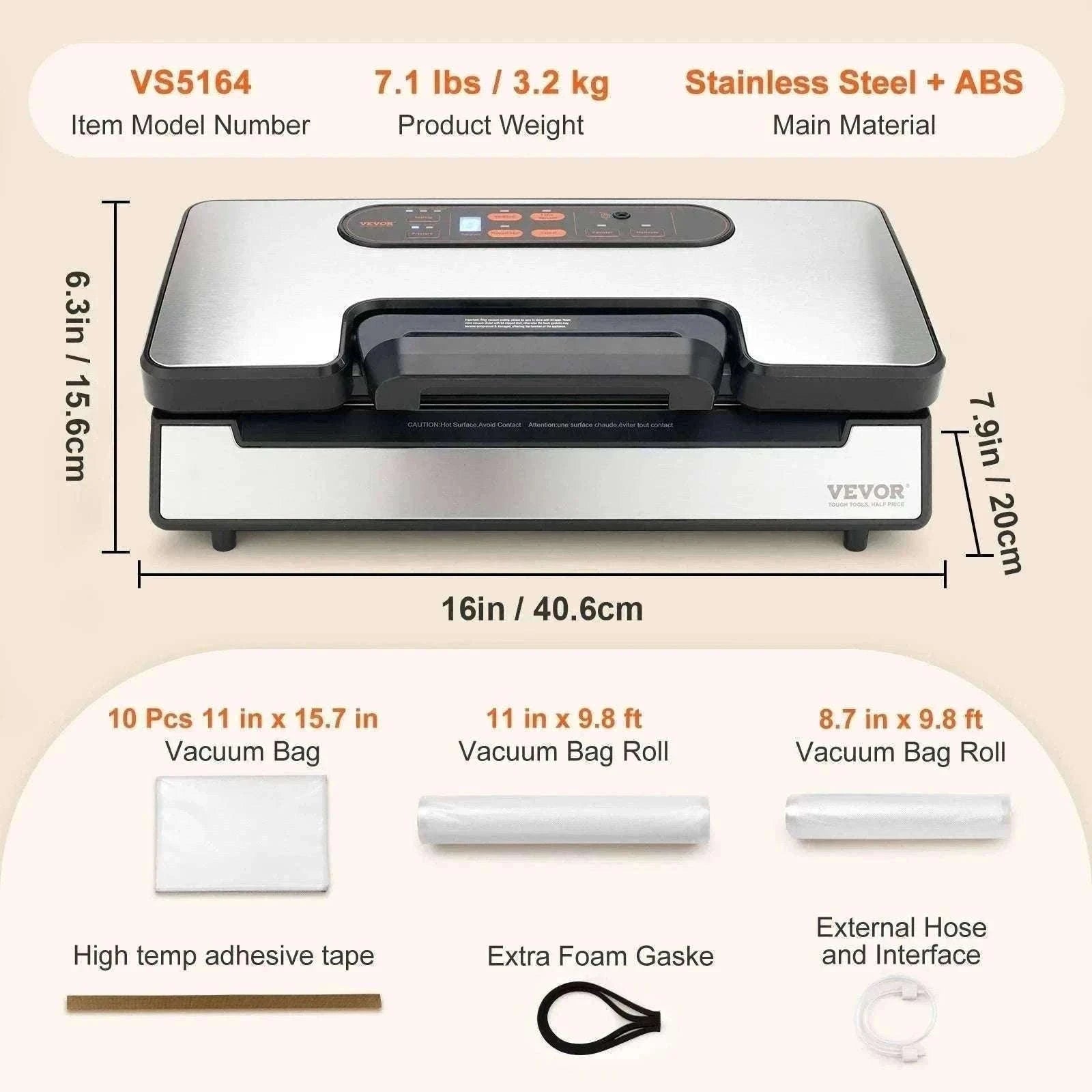 Commercial Vacuum Sealer Machine with Cutter & Bag Storage-30 x 3mm / United States