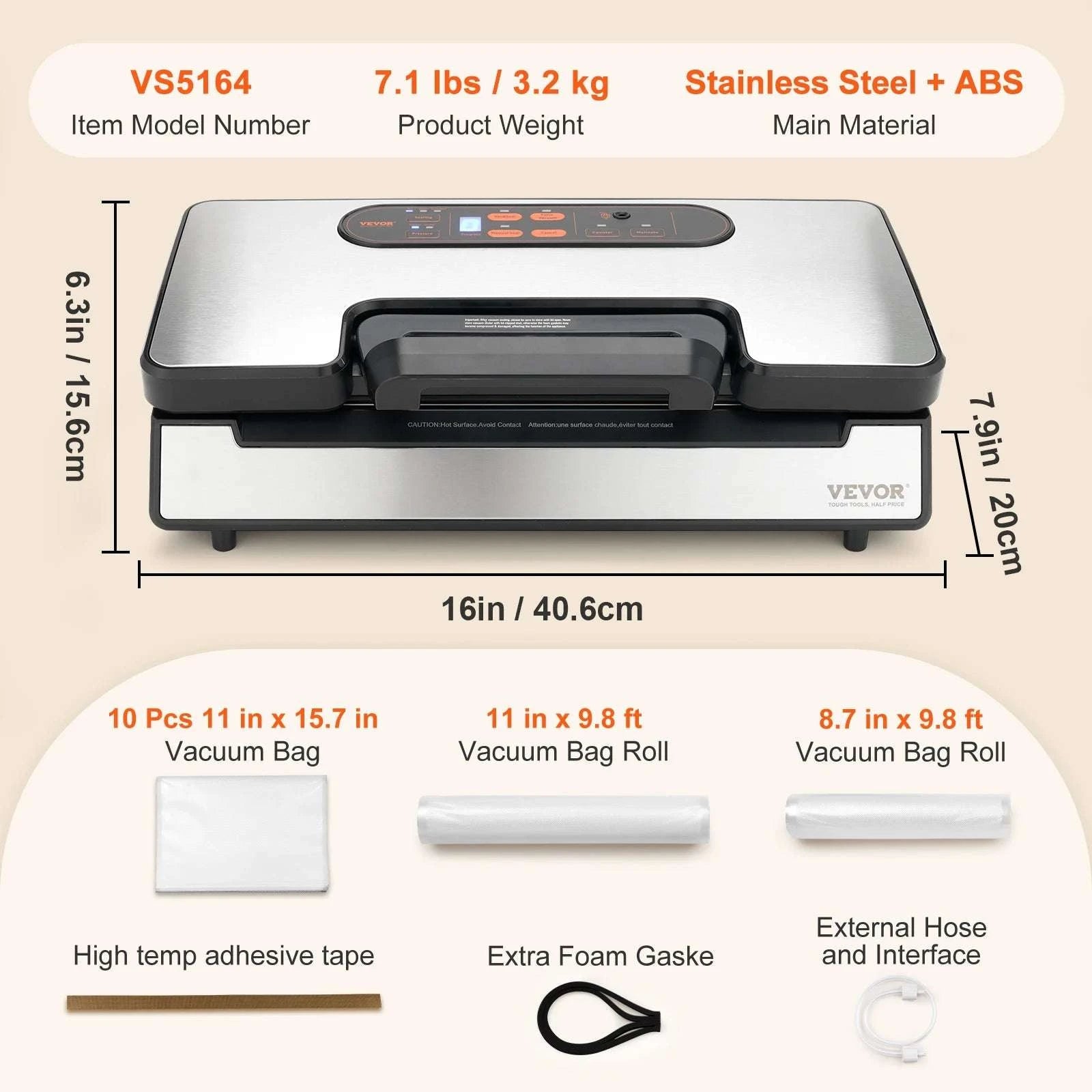 Commercial Vacuum Sealer Machine with Cutter & Bag Storage-30 x 3mm / United States