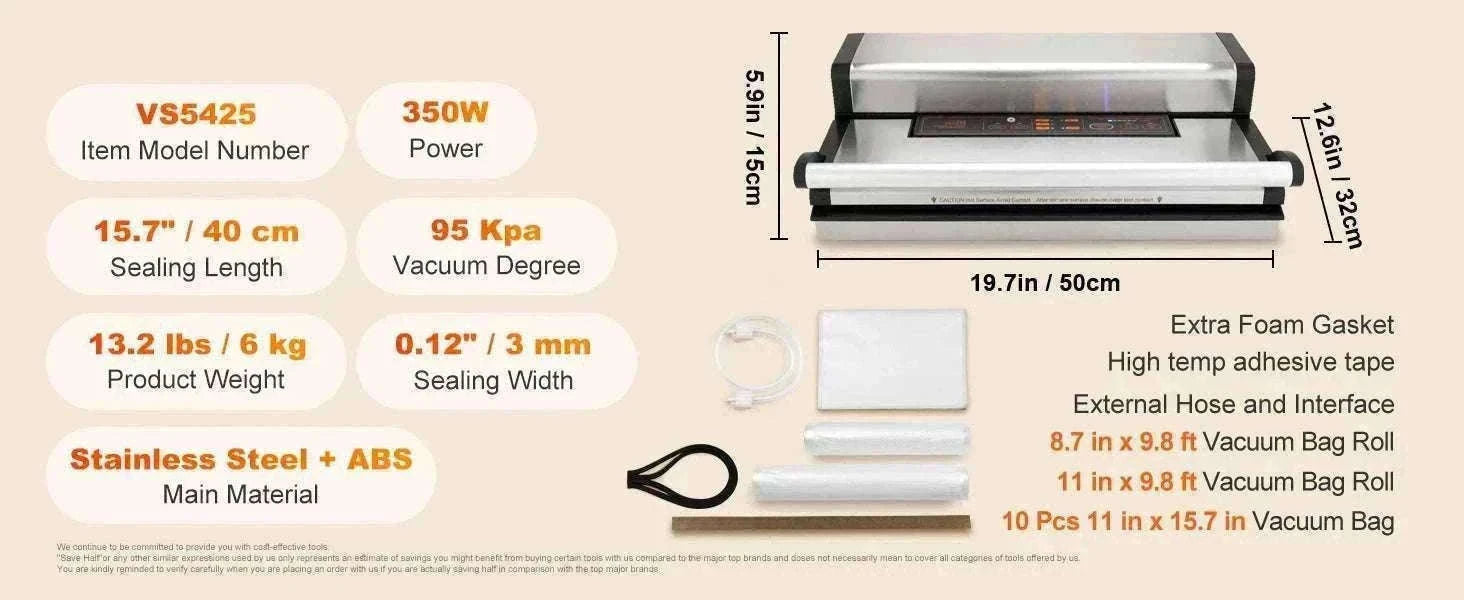 Commercial Vacuum Sealer Machine with Cutter & Bag Storage-30 x 3mm / United States