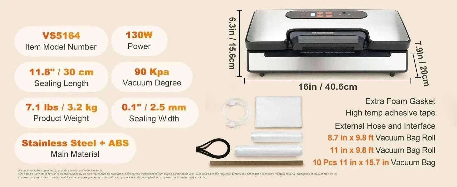Commercial Vacuum Sealer Machine with Cutter & Bag Storage-30 x 3mm / United States