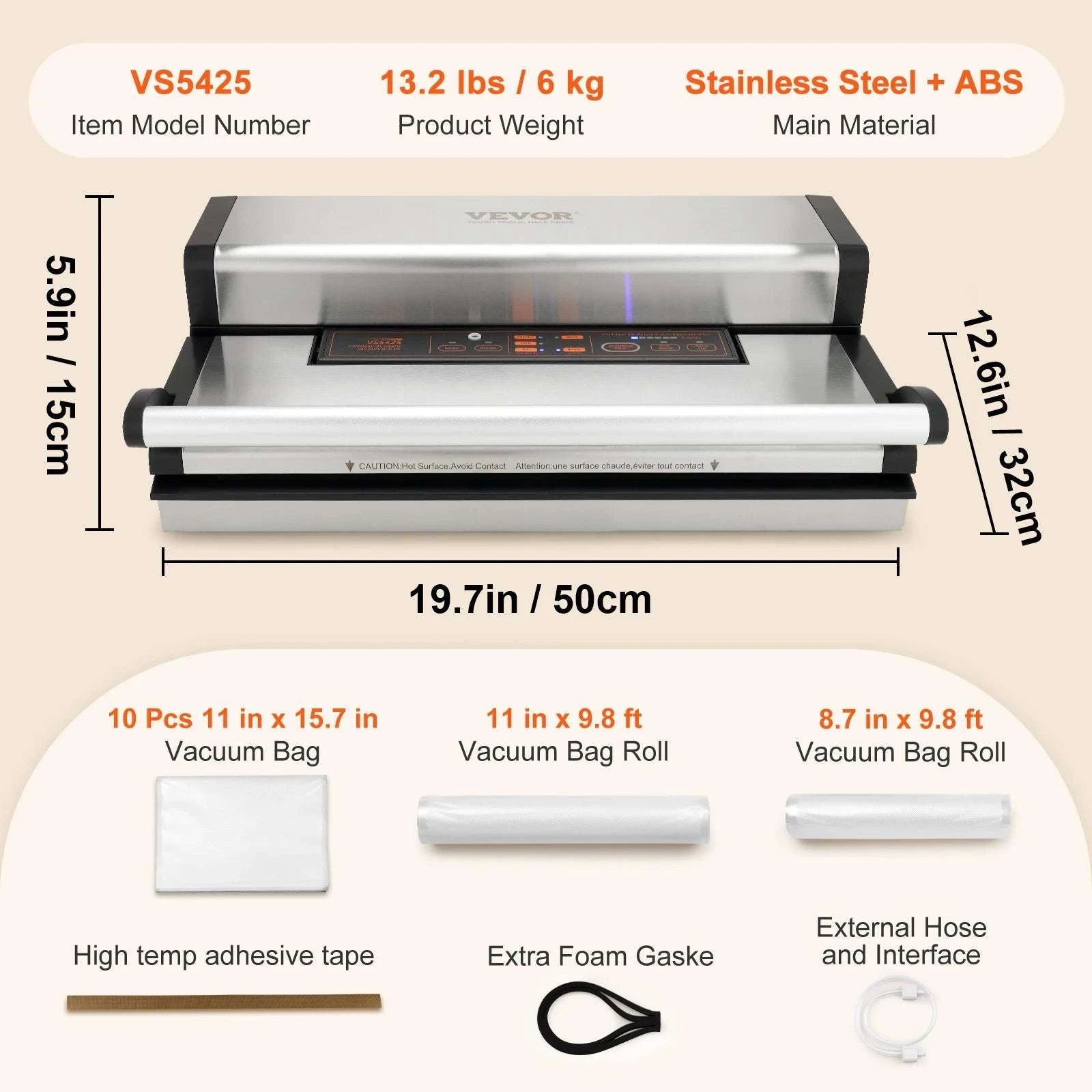 Commercial Vacuum Sealer Machine with Cutter & Bag Storage-30 x 3mm / United States