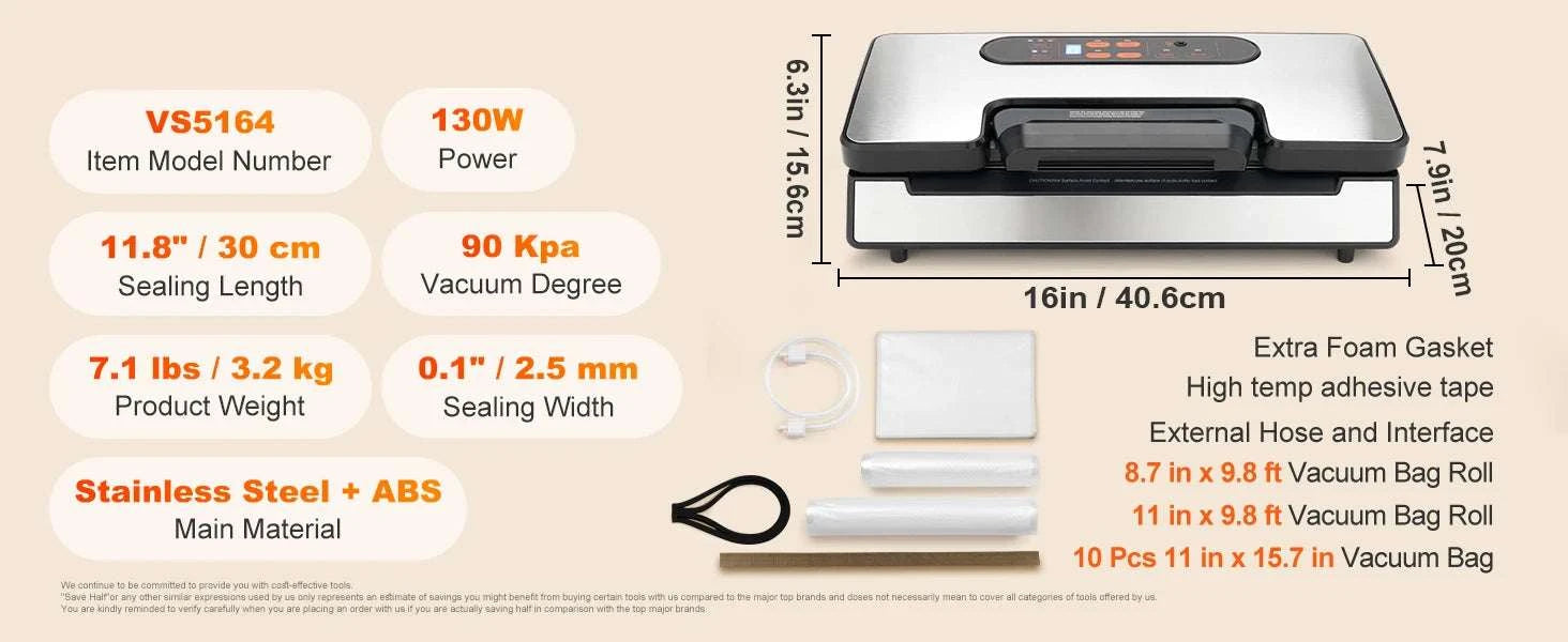 Commercial Vacuum Sealer Machine with Cutter & Bag Storage-30 x 3mm / United States