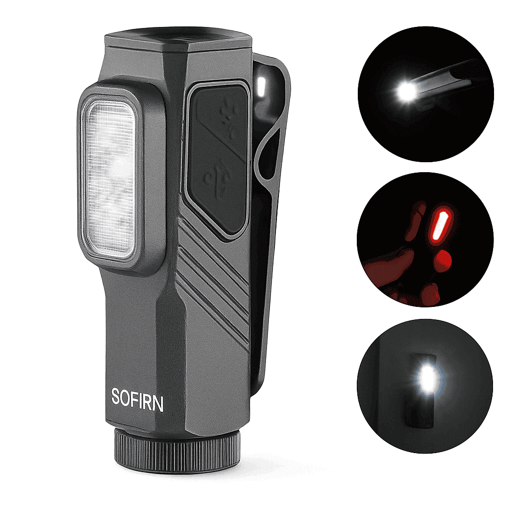 Compact 1000LM USB-C Rechargeable EDC Flashlight with Magnetic Clip-6500K-7000K / GREEN / China Mainland|14500
