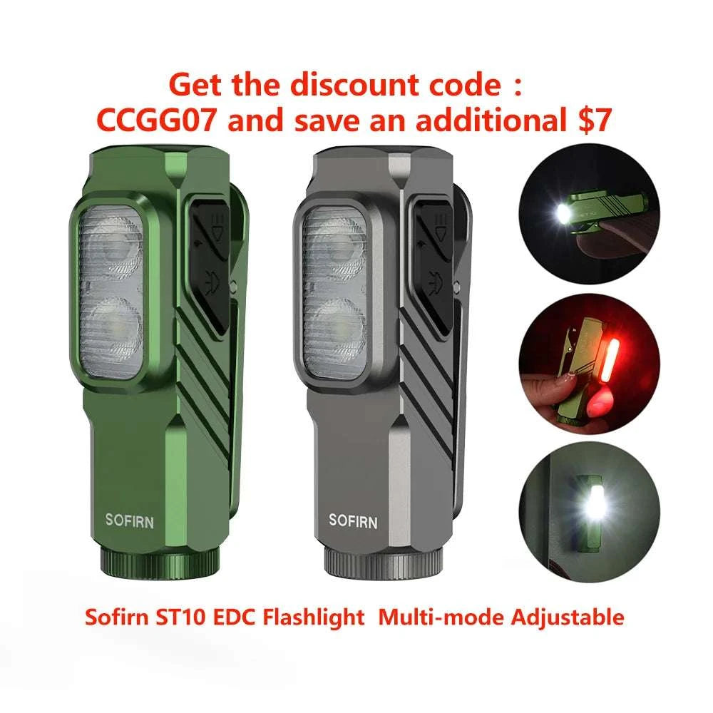 Compact 1000LM USB-C Rechargeable EDC Flashlight with Magnetic Clip-