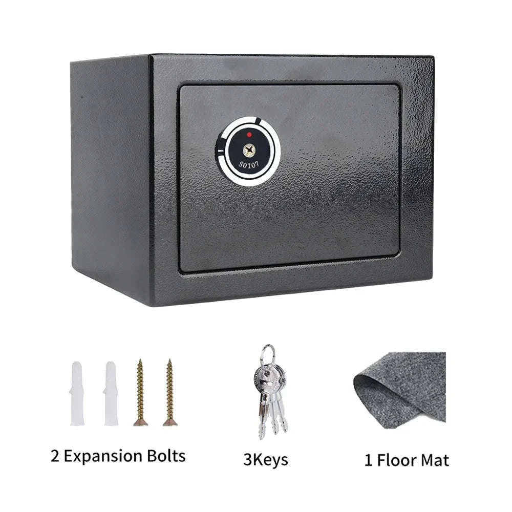 Compact Key Lock Safe Box for Cash, Jewelry & Documents-black / france